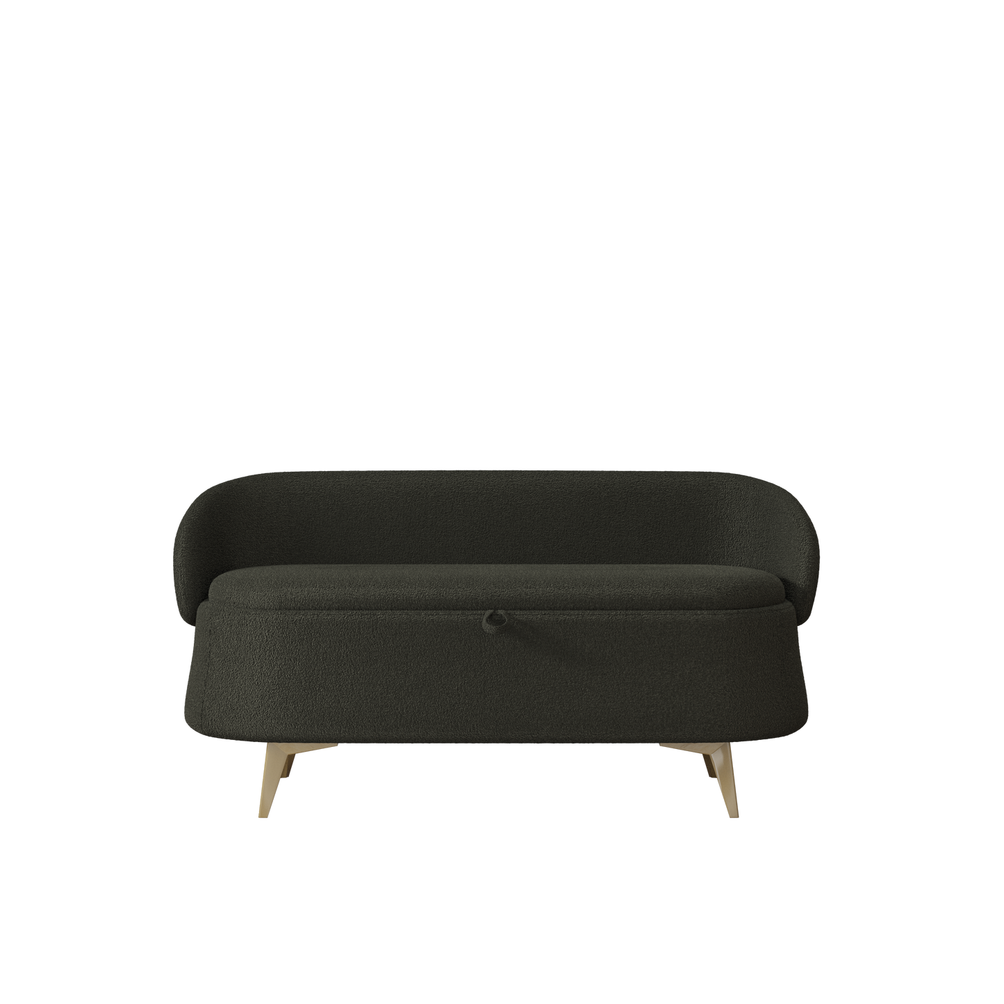 Green Plush Storage Bench