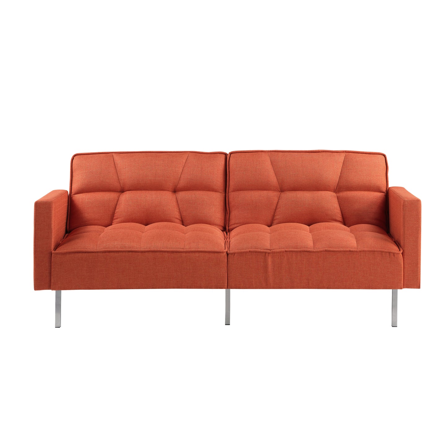 Linen Convertible Sofa Bed, Rust
