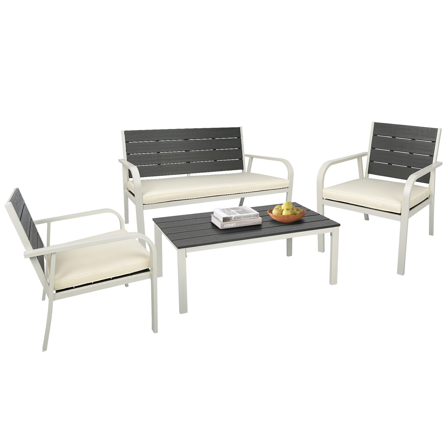 4 Piece Modern Industrial Outdoor Conversation Set