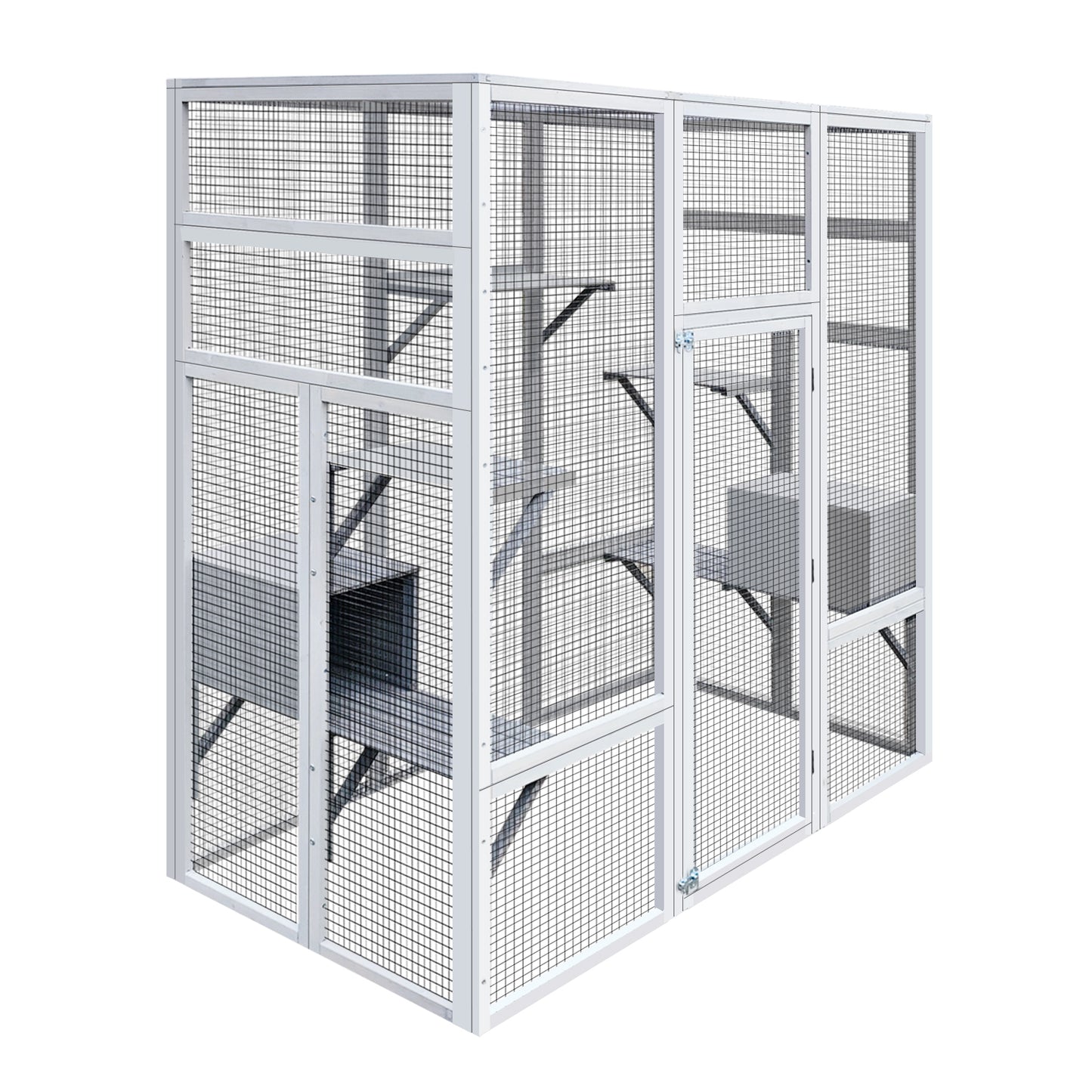 62.6" Outdoor Wooden Cat House Large Catio