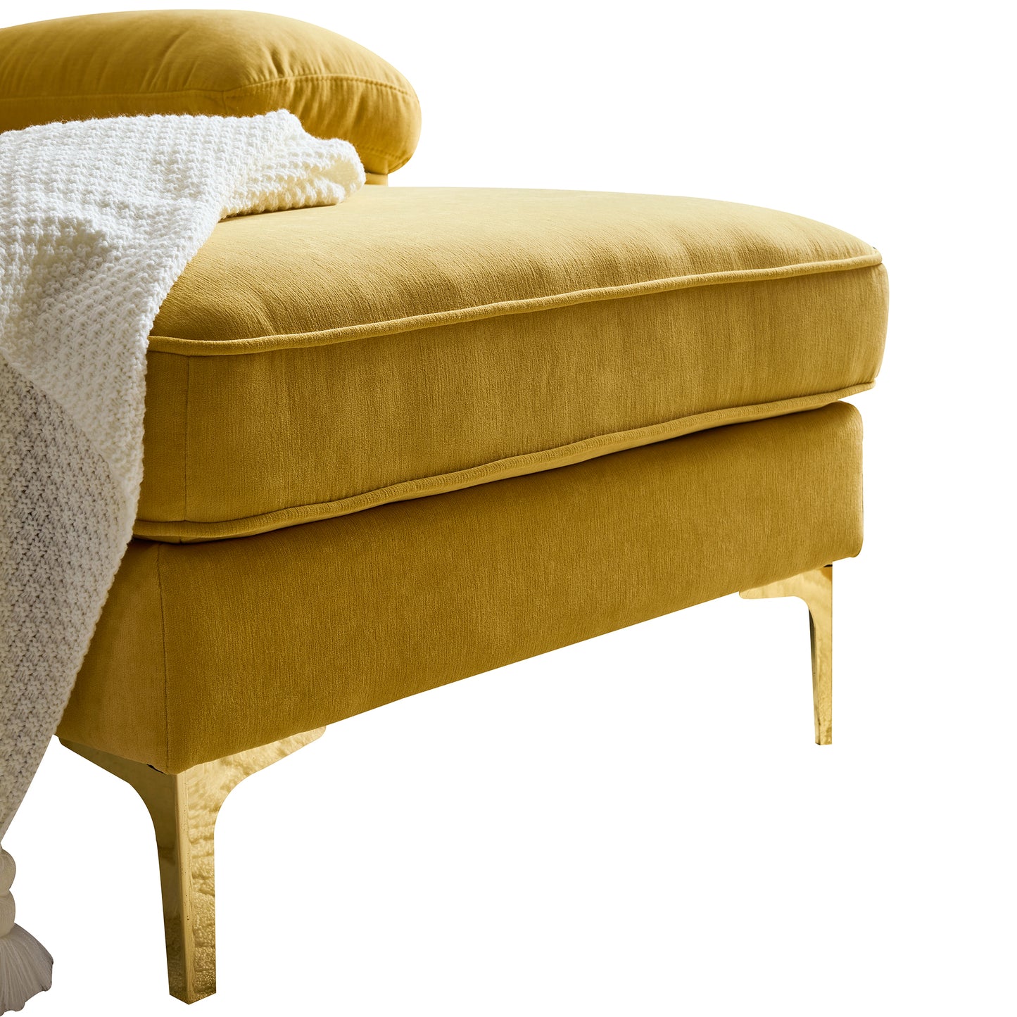 83" Modern Sectional L-Shaped Yellow Sofa