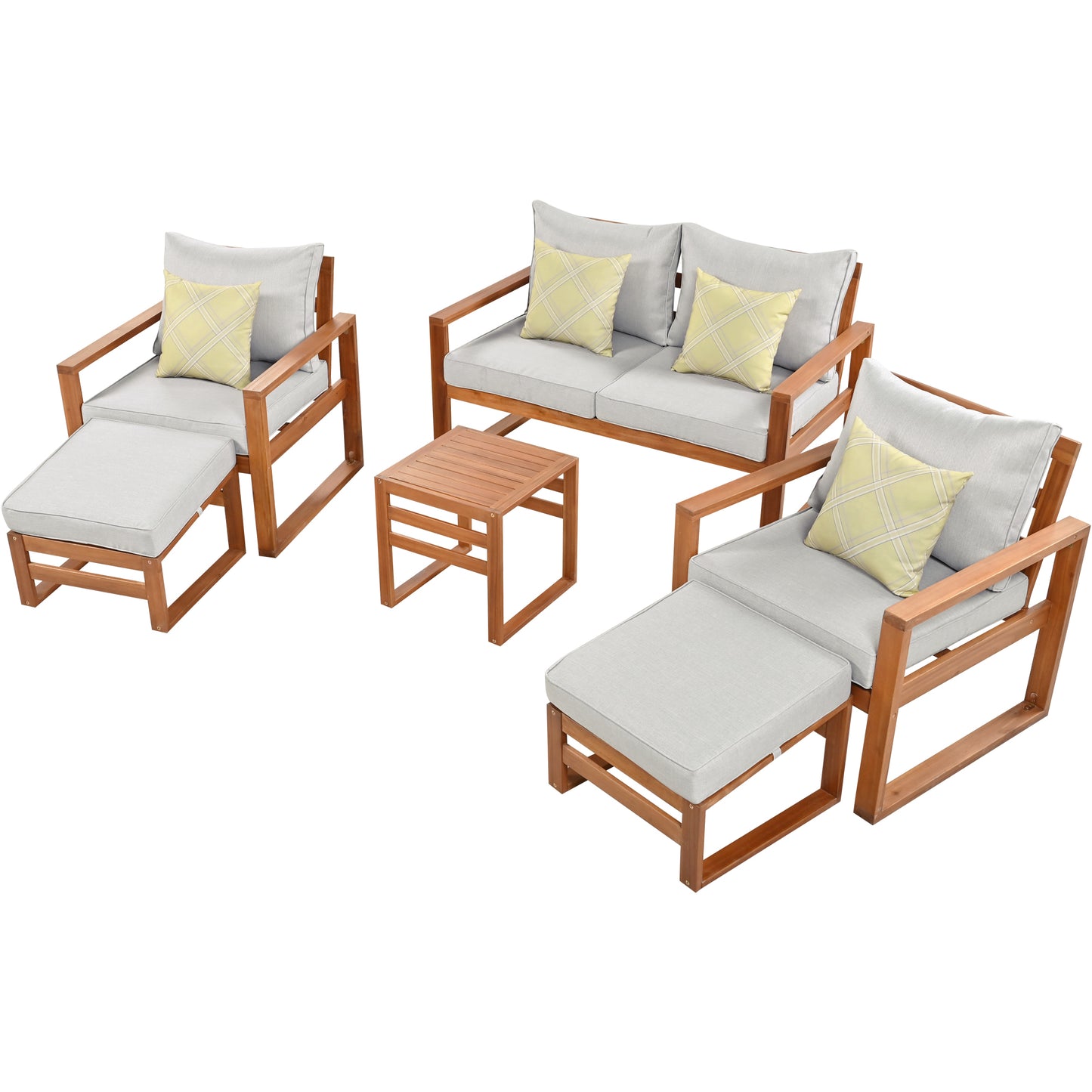 6-Piece Outdoor Wood Conversation Set
