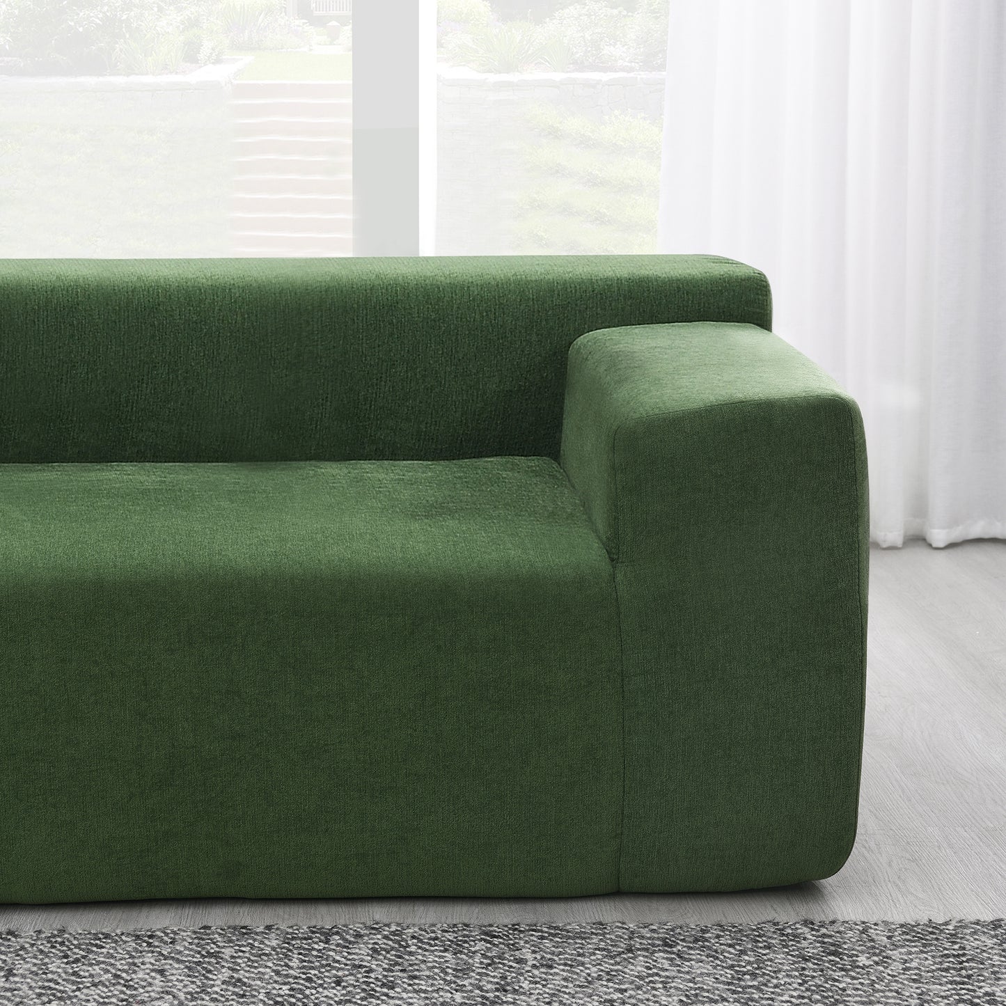Green Modular Minimalist Sectional Sofa