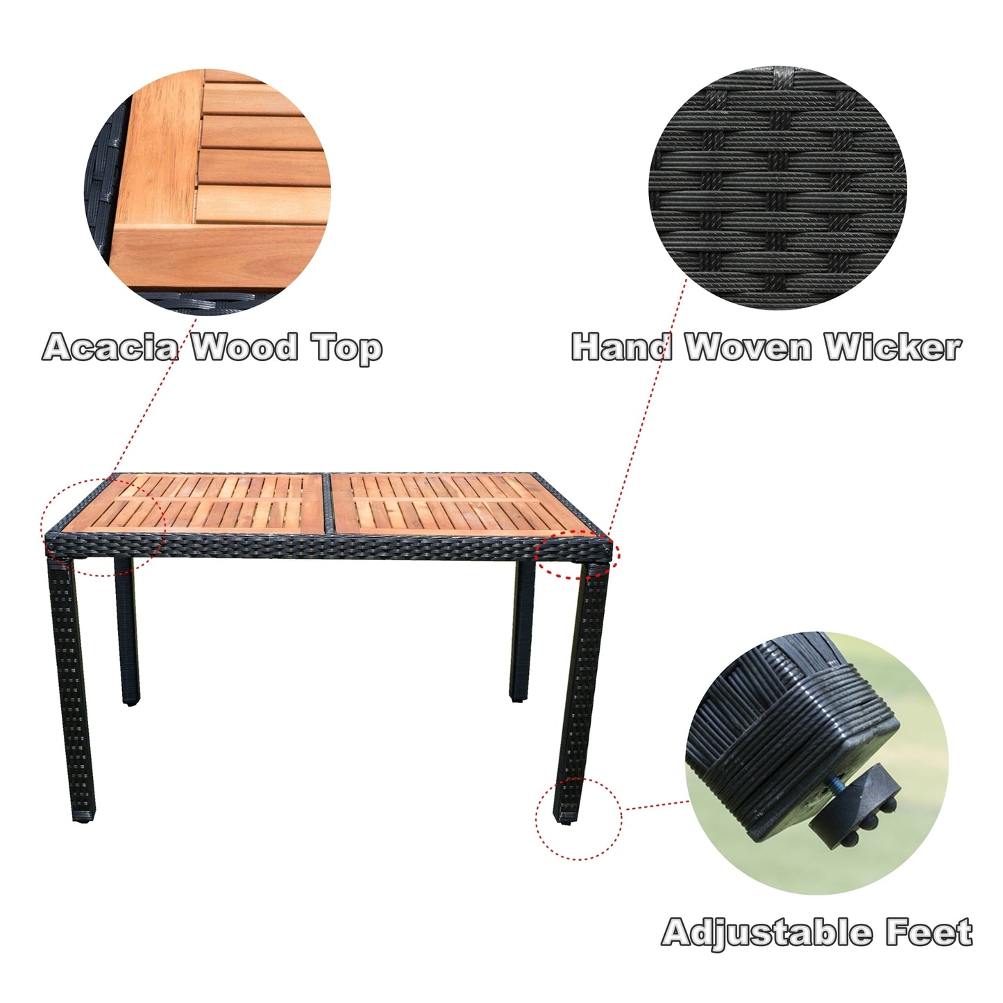 7 piece Outdoor Patio Wicker Dining Set