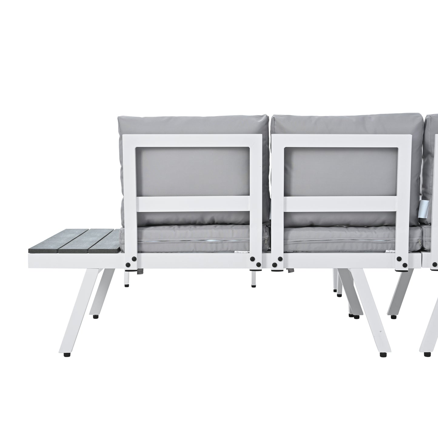 Industrial 5-Piece Aluminum Outdoor Patio Furniture Set