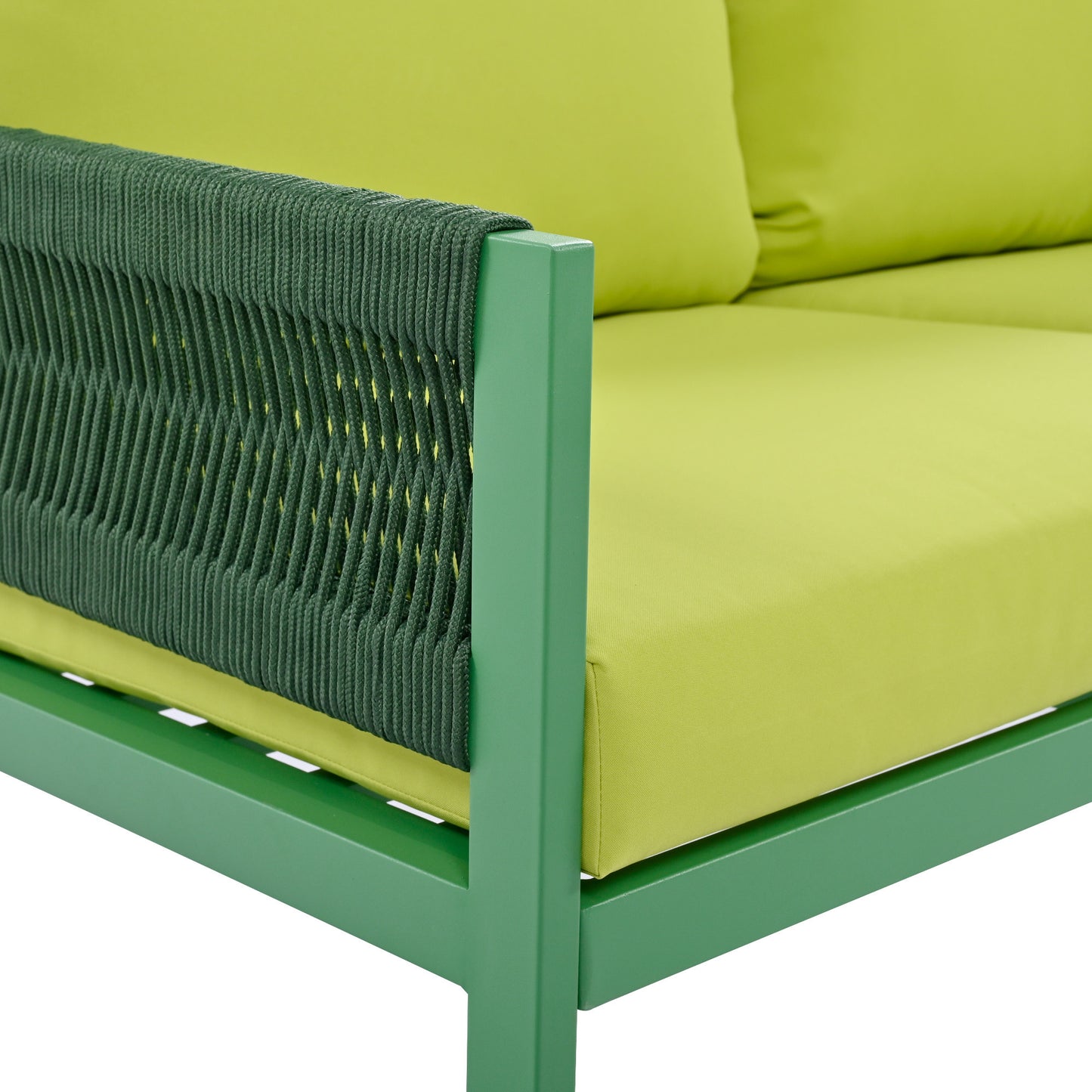 4-Piece Green Rope Patio Furniture Set