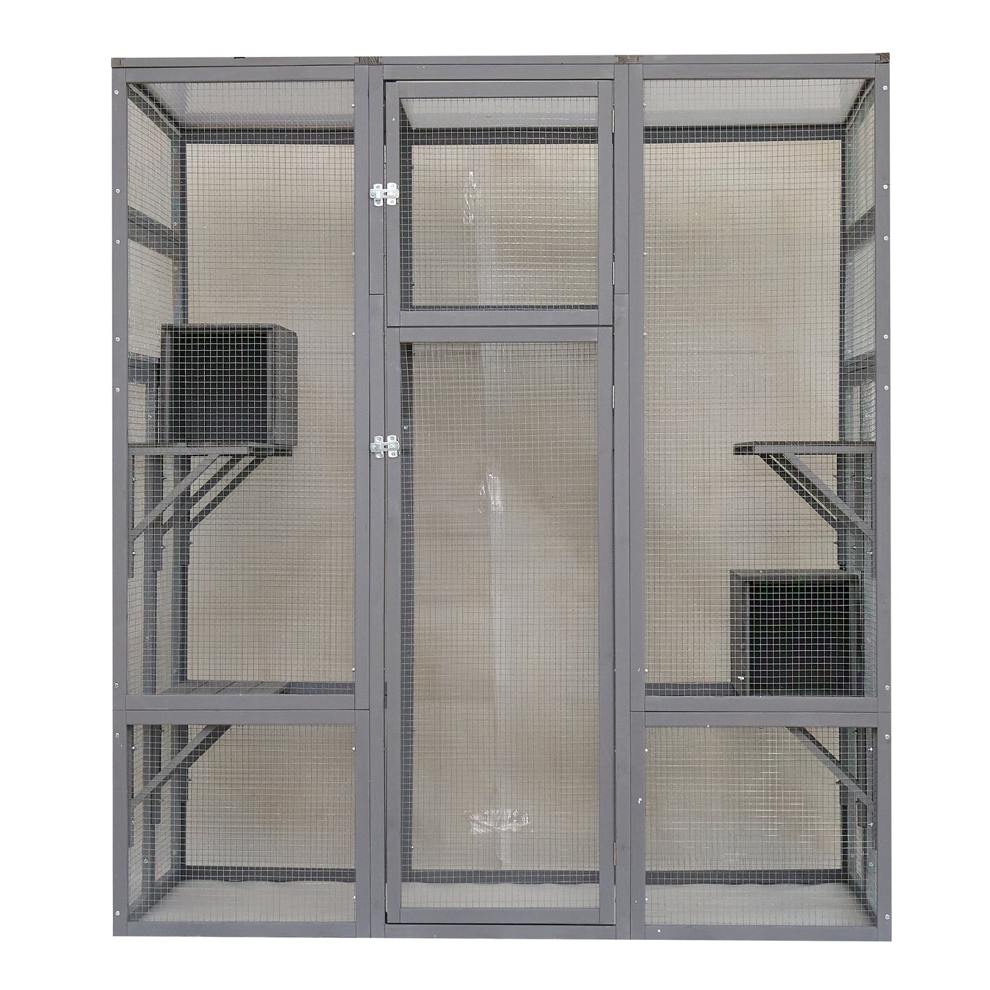 Big Catio Wooden with 6 High Ledges, Weather Protection Asphalt Roof