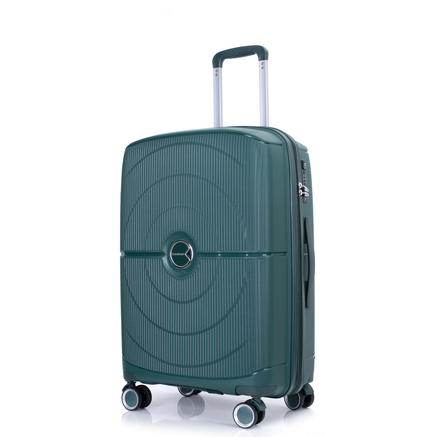 Green Expandable Hardshell 3-Piece Suitcase Set