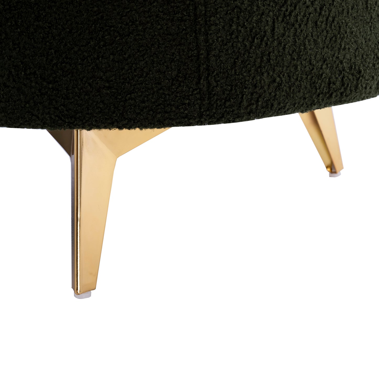 Green Plush Storage Bench