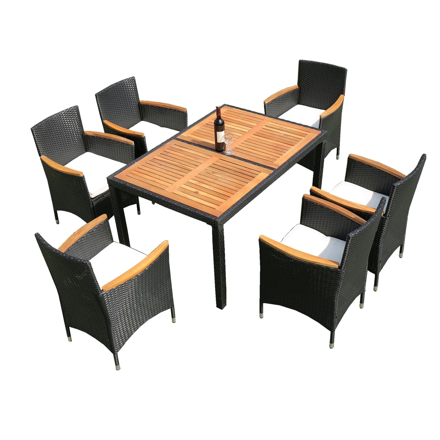 7 piece Outdoor Patio Wicker Dining Set