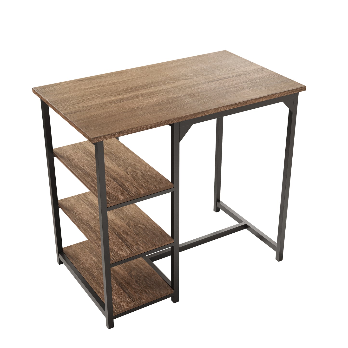 3-Piece Counter-height Table and Stool Set with Shelves
