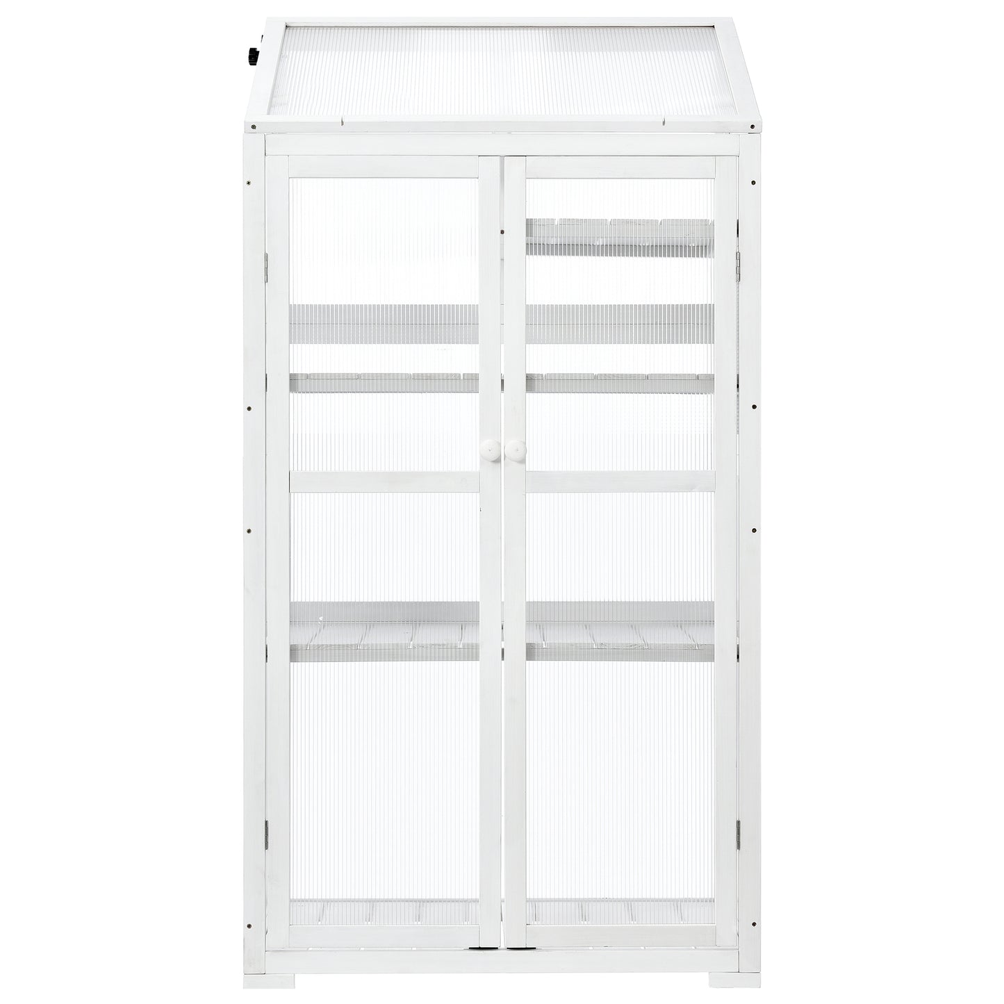 Small Greenhouse on Wheels with Adjustable Shelves for Outdoor or Indoor Use, 62inches tall, White