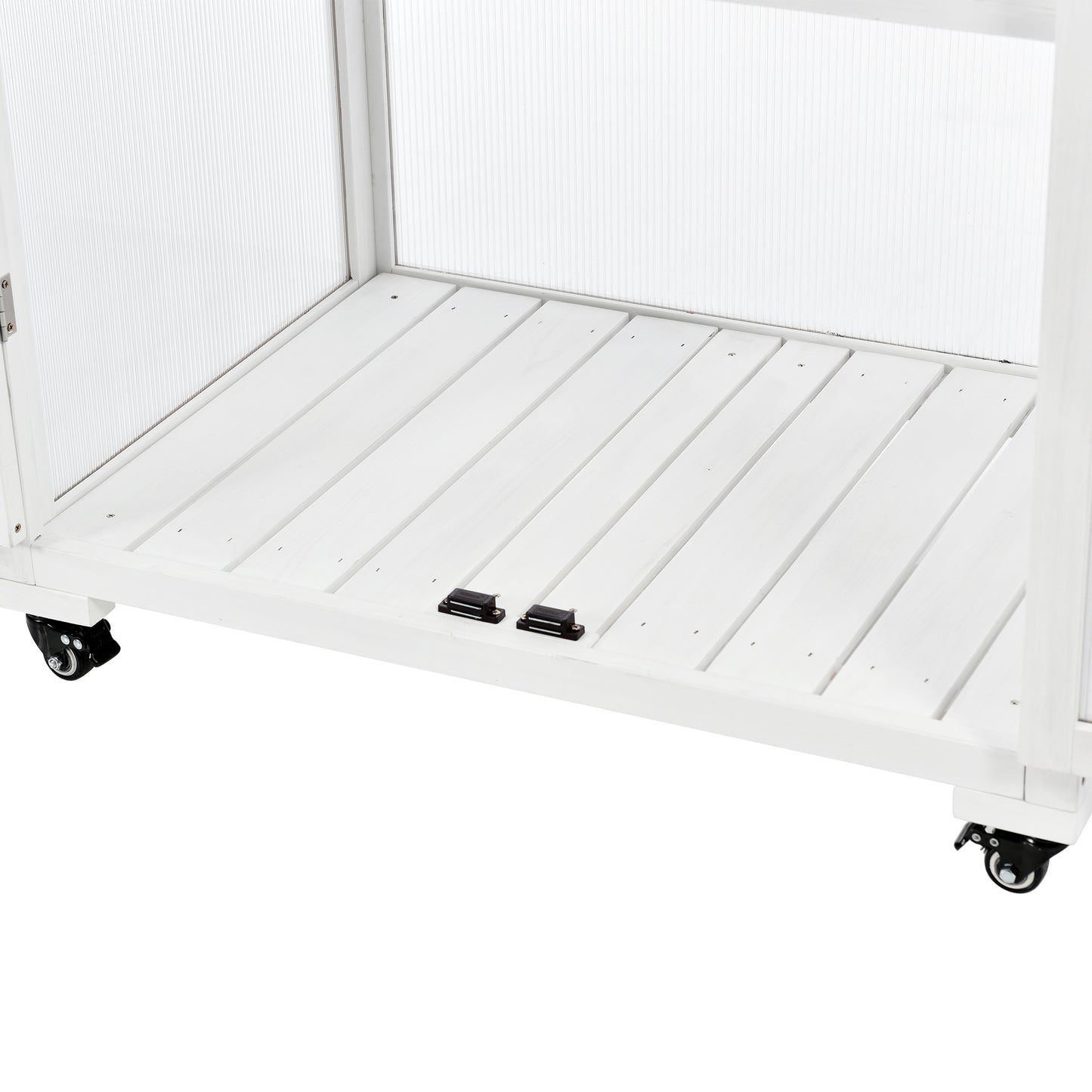 Small Greenhouse on Wheels with Adjustable Shelves for Outdoor or Indoor Use, 62inches tall, White