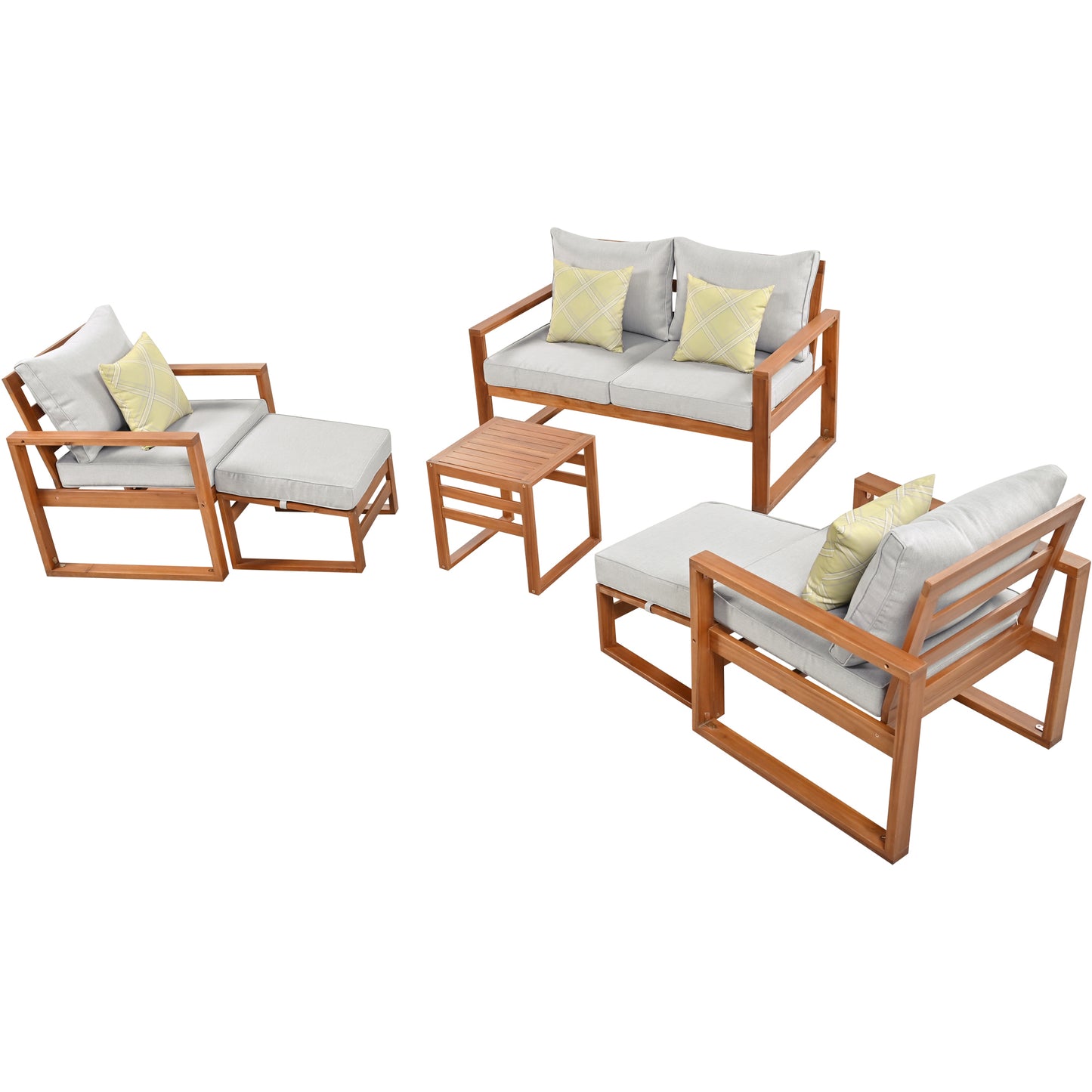 6-Piece Outdoor Wood Conversation Set