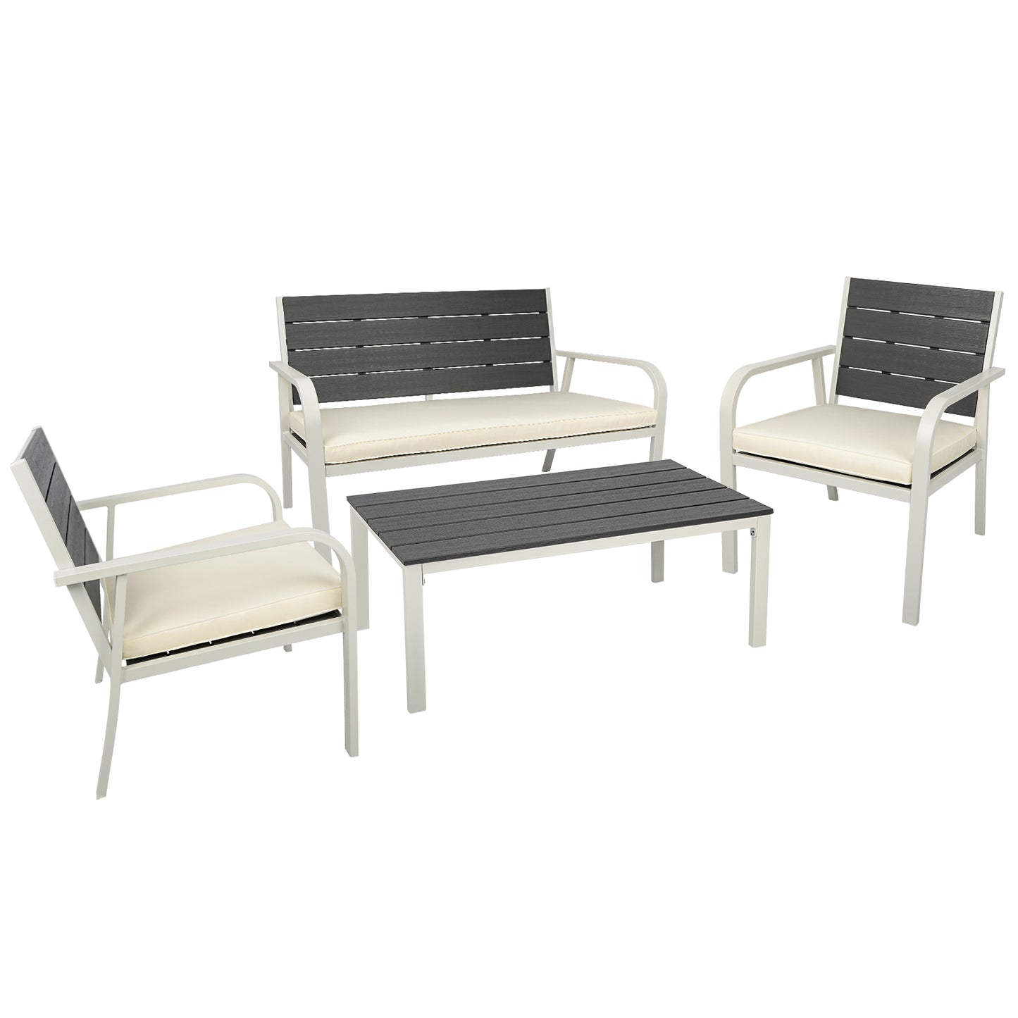 4 Piece Modern Industrial Outdoor Conversation Set