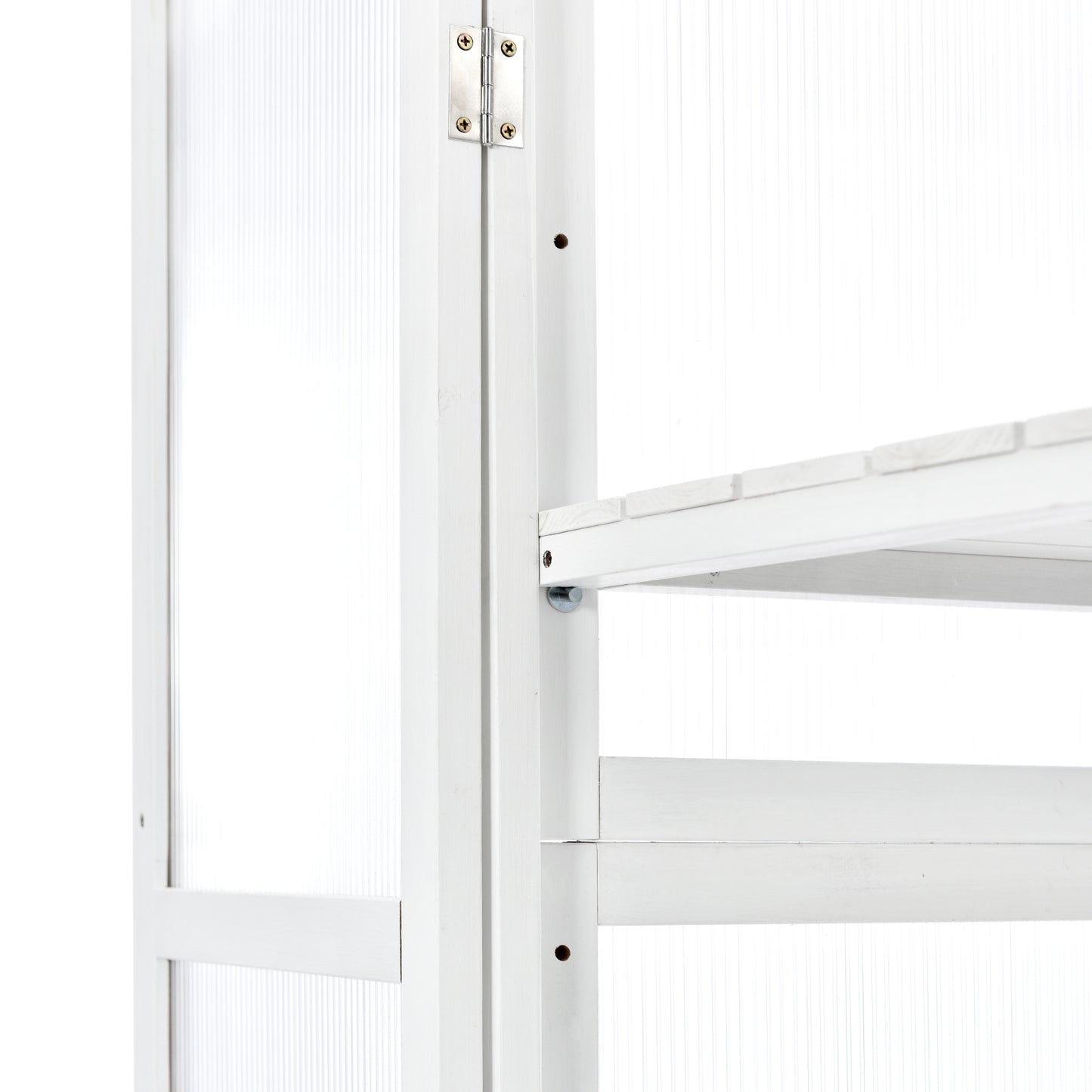 Small Greenhouse on Wheels with Adjustable Shelves for Outdoor or Indoor Use, 62inches tall, White