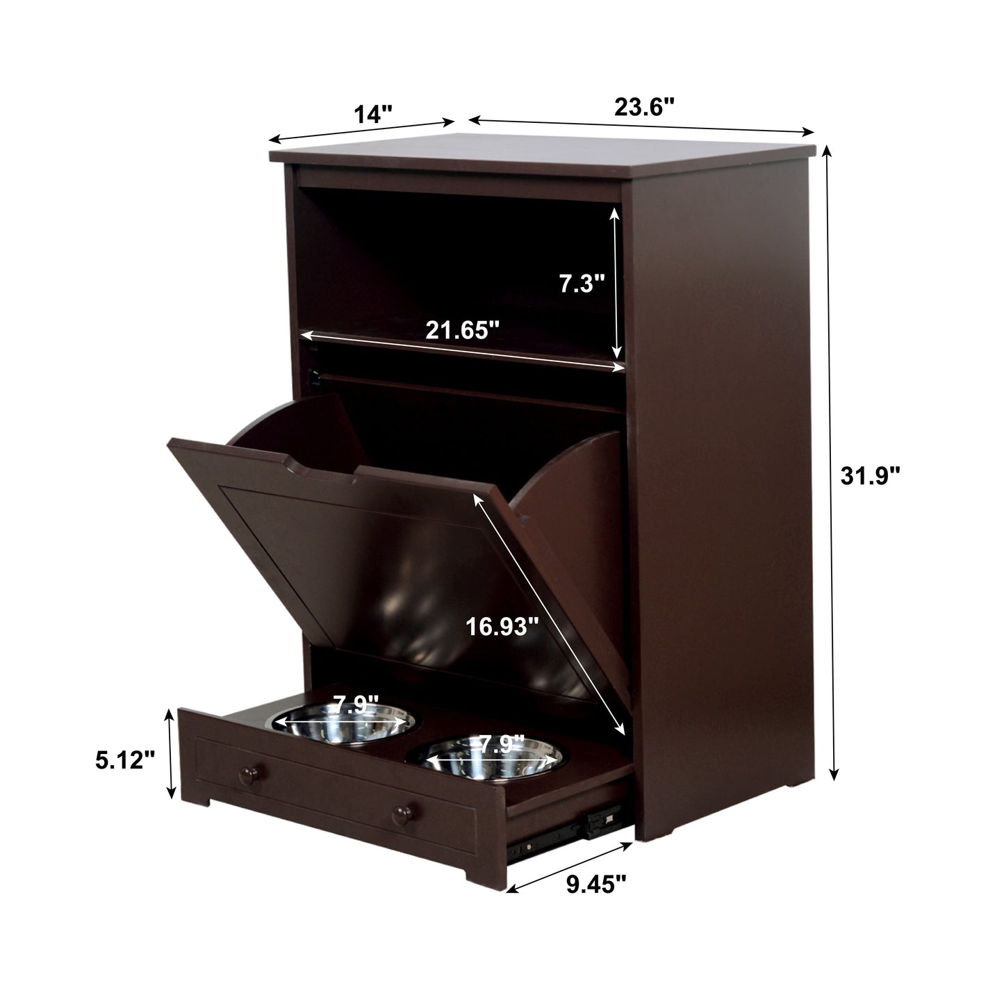 Pet Feeder Station with Storage