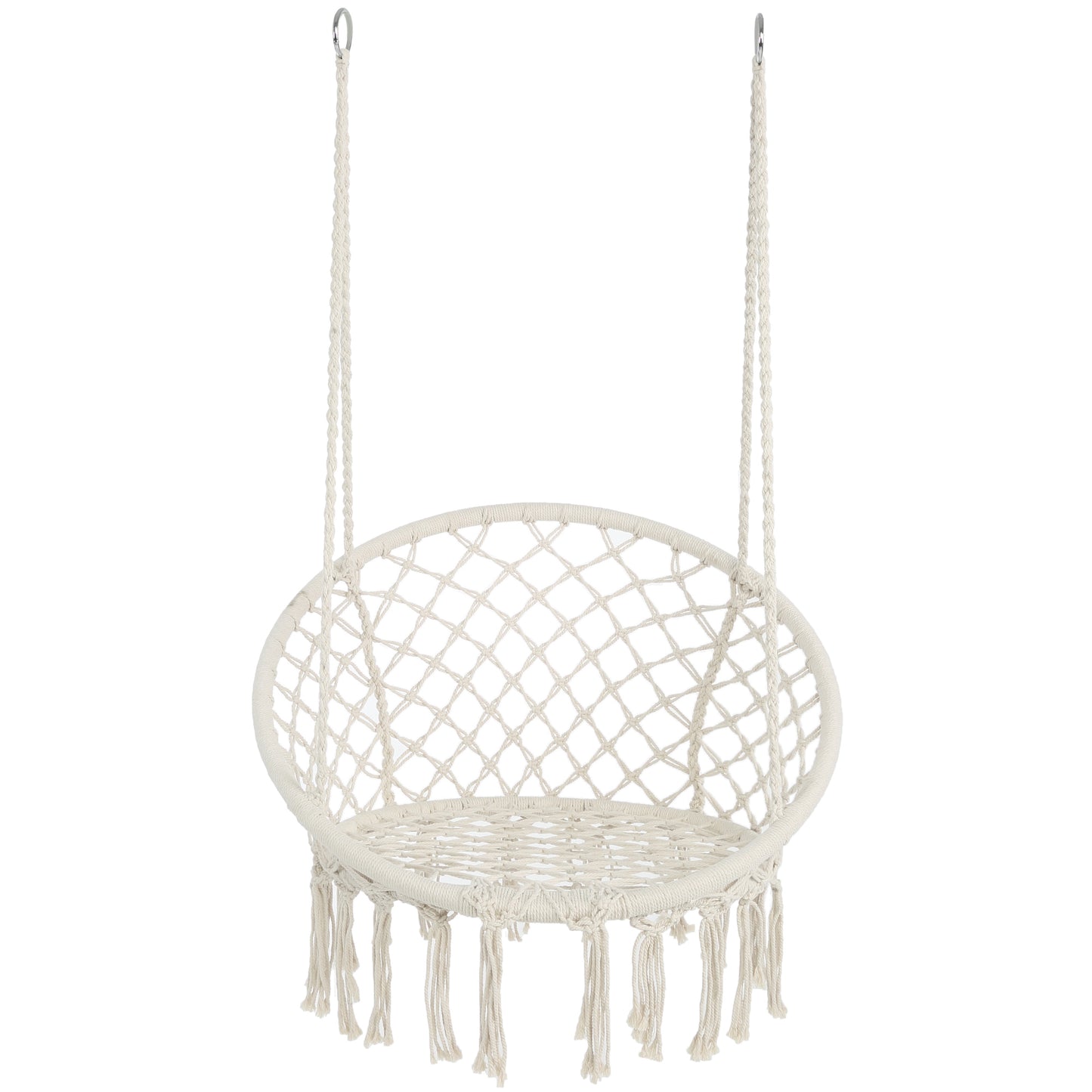 White Hanging Hammock Chair Macrame Swing