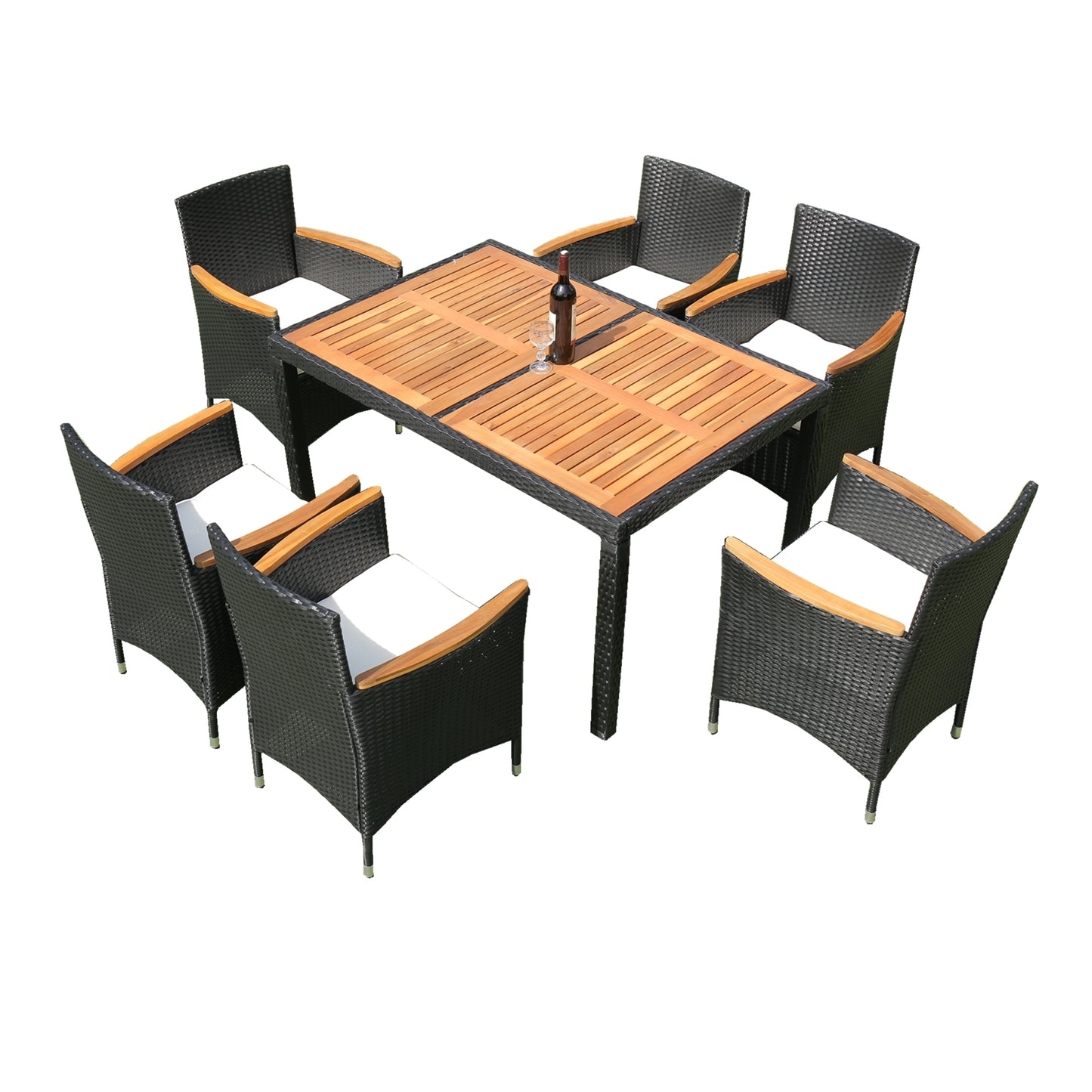 7 piece Outdoor Patio Wicker Dining Set