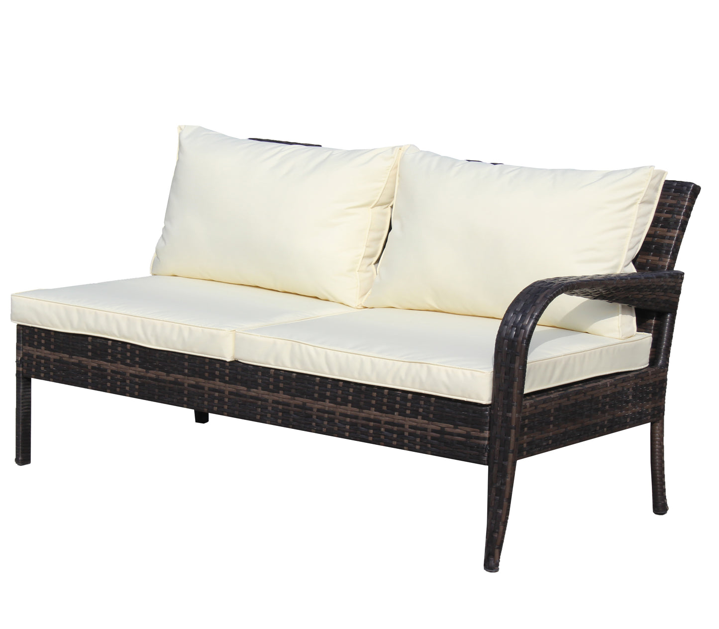 4 Piece Patio Sectional Outdoor Furniture Sofa Set with Storage Box