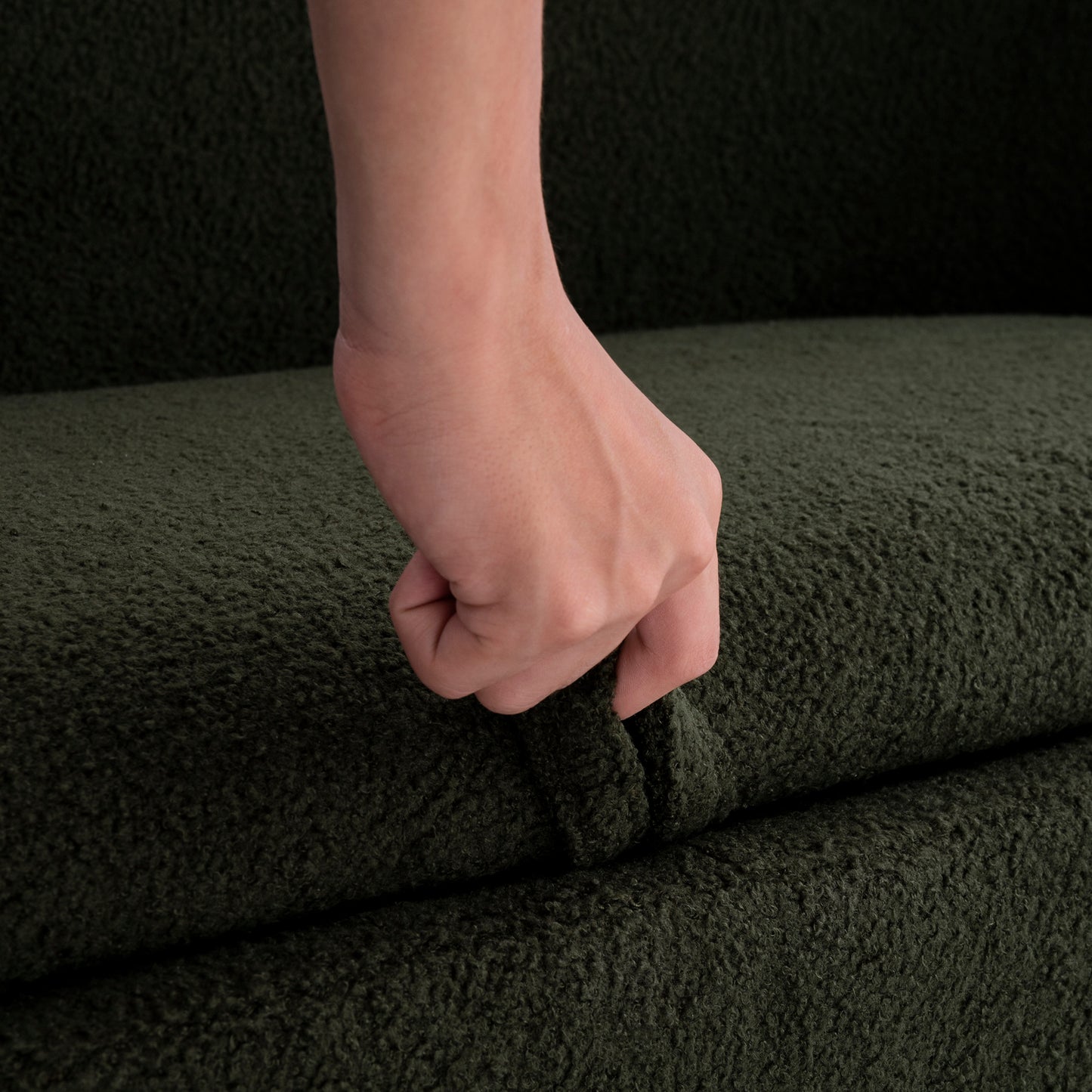 Green Plush Storage Bench