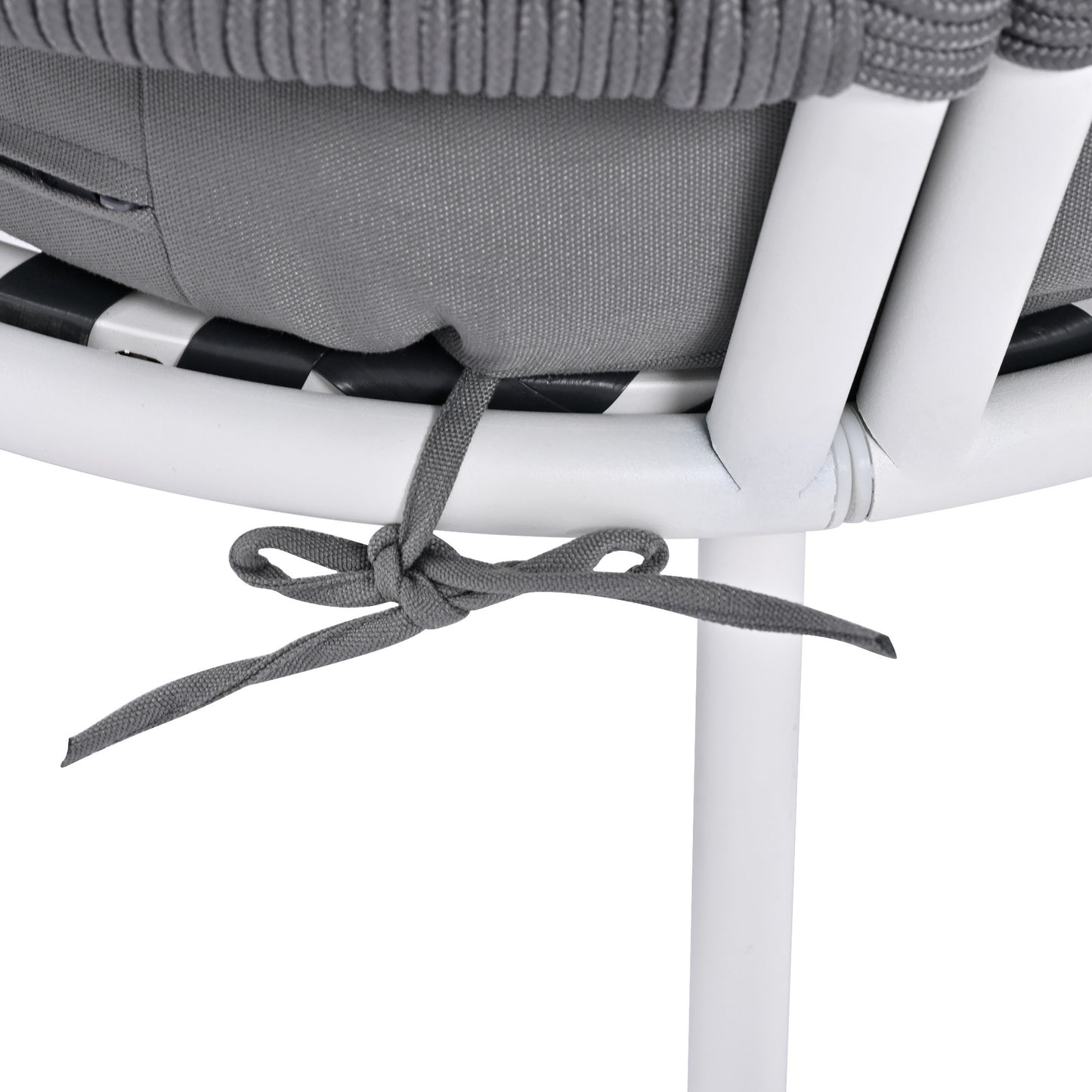 Grey 4-Piece Boho Rope Patio Furniture Set