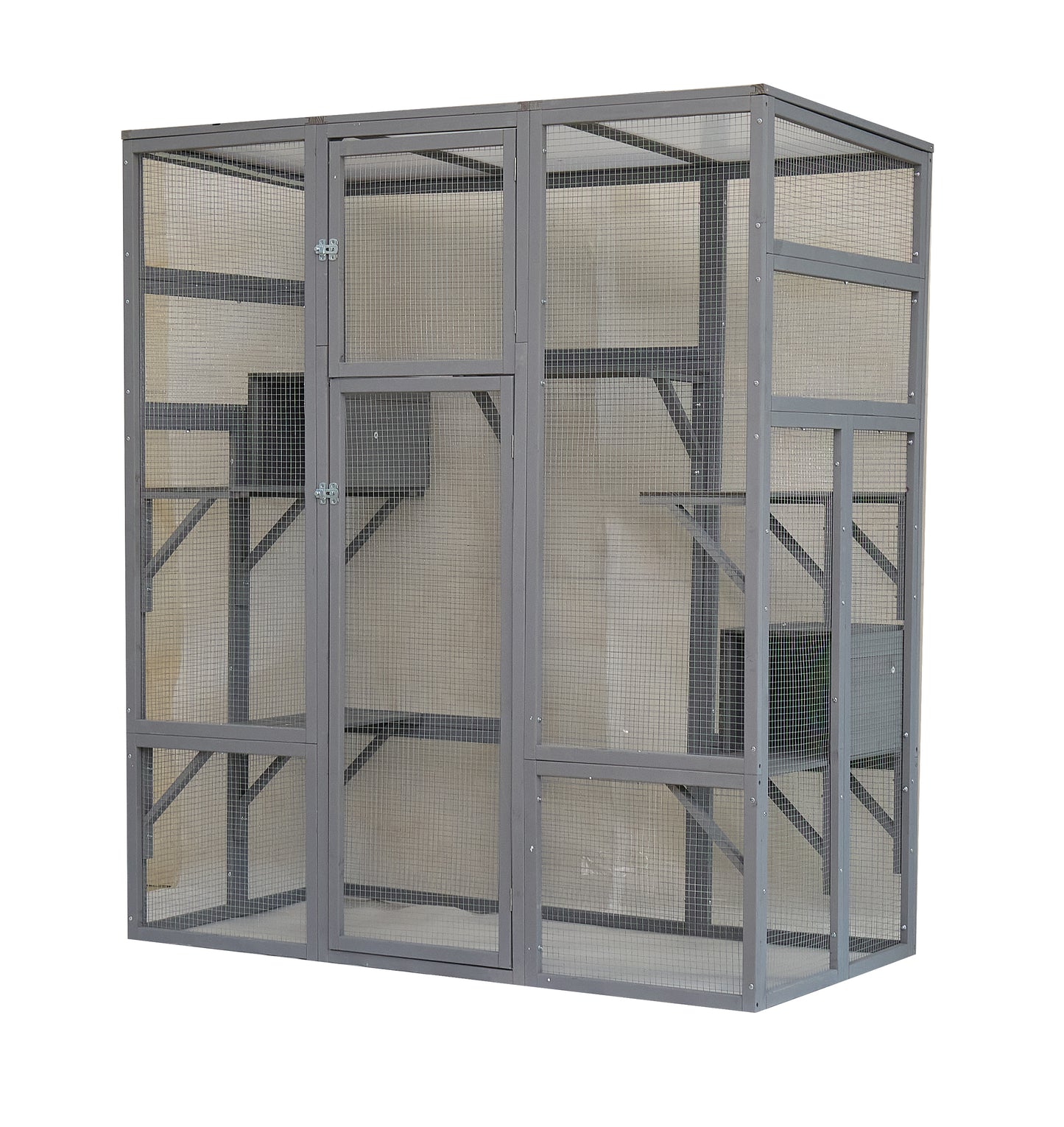 Big Catio Wooden with 6 High Ledges, Weather Protection Asphalt Roof