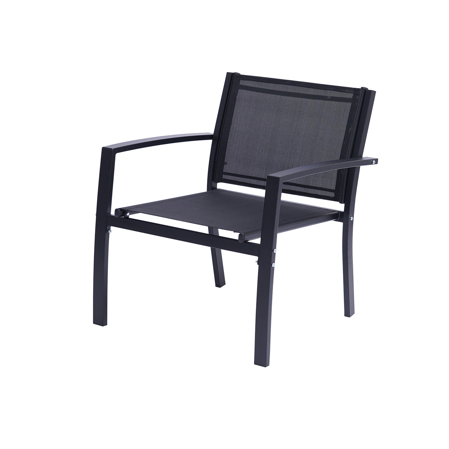 4 Piece Patio Conversation Set, Black