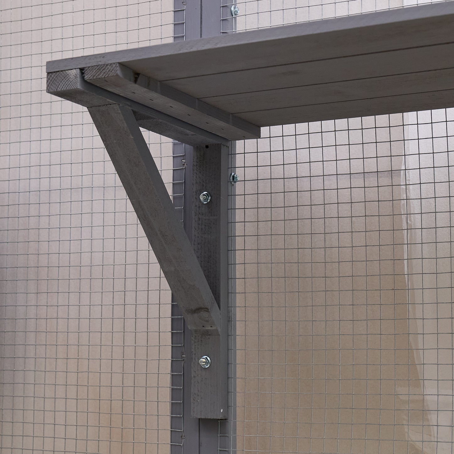 Big Catio Wooden with 6 High Ledges, Weather Protection Asphalt Roof