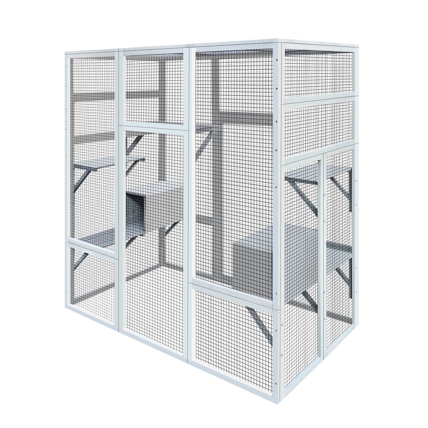 62.6" Outdoor Wooden Cat House Large Catio