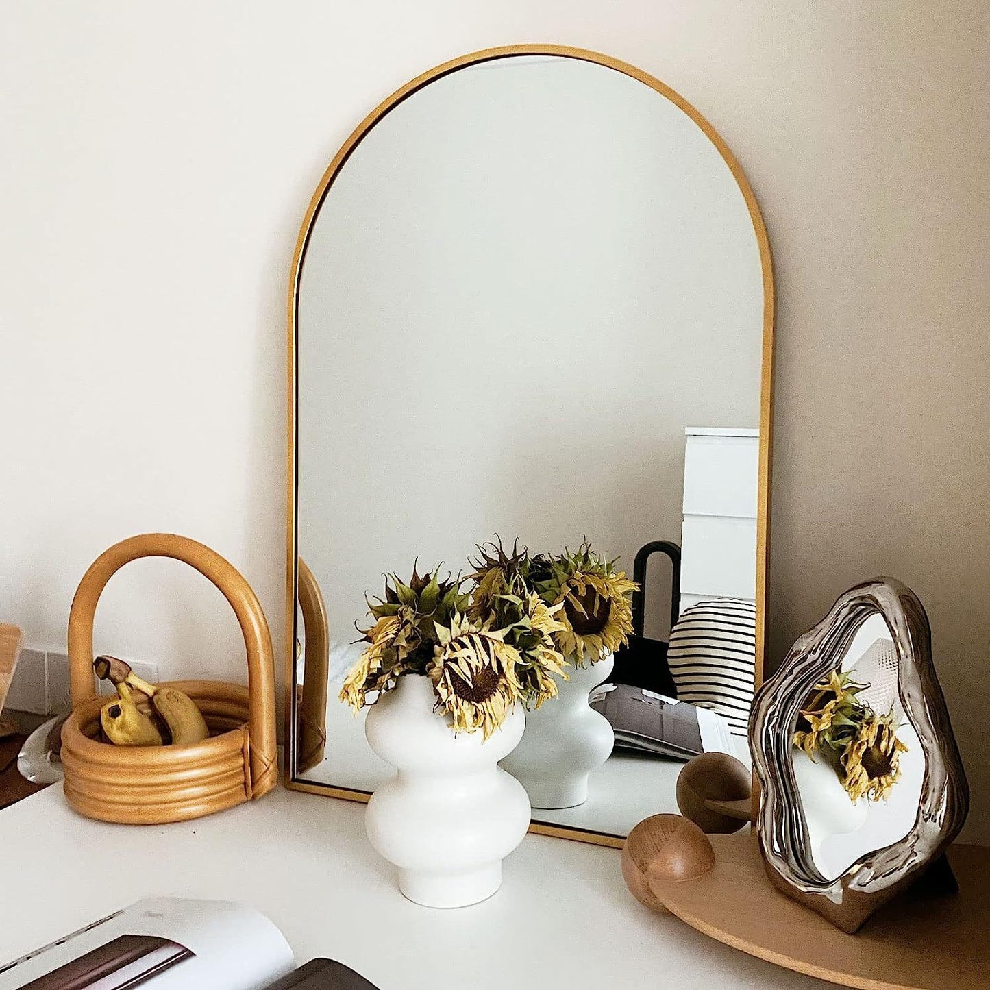 Gold Metal Arch Mirror