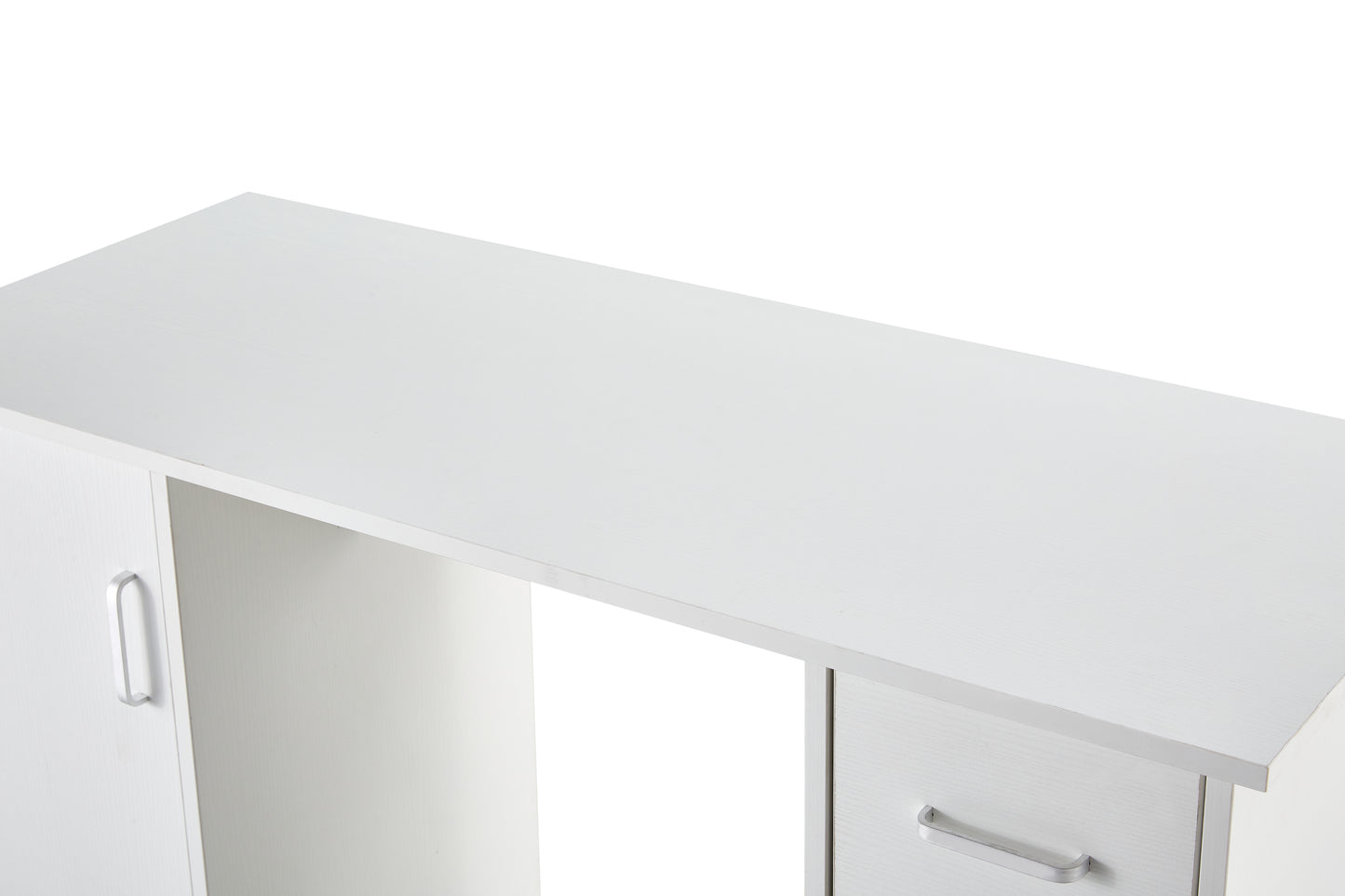 White Home Office Desk Table with Storage