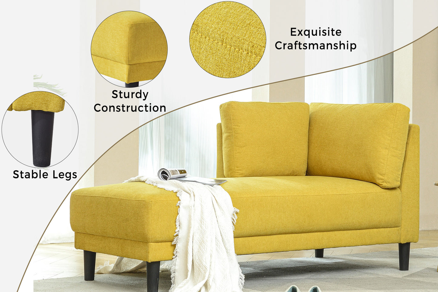 Contemporary Fabric Chaise Lounge