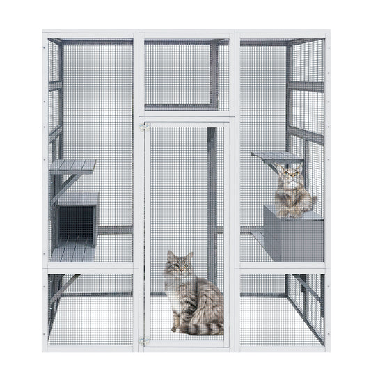 62.6" Outdoor Wooden Cat House Large Catio