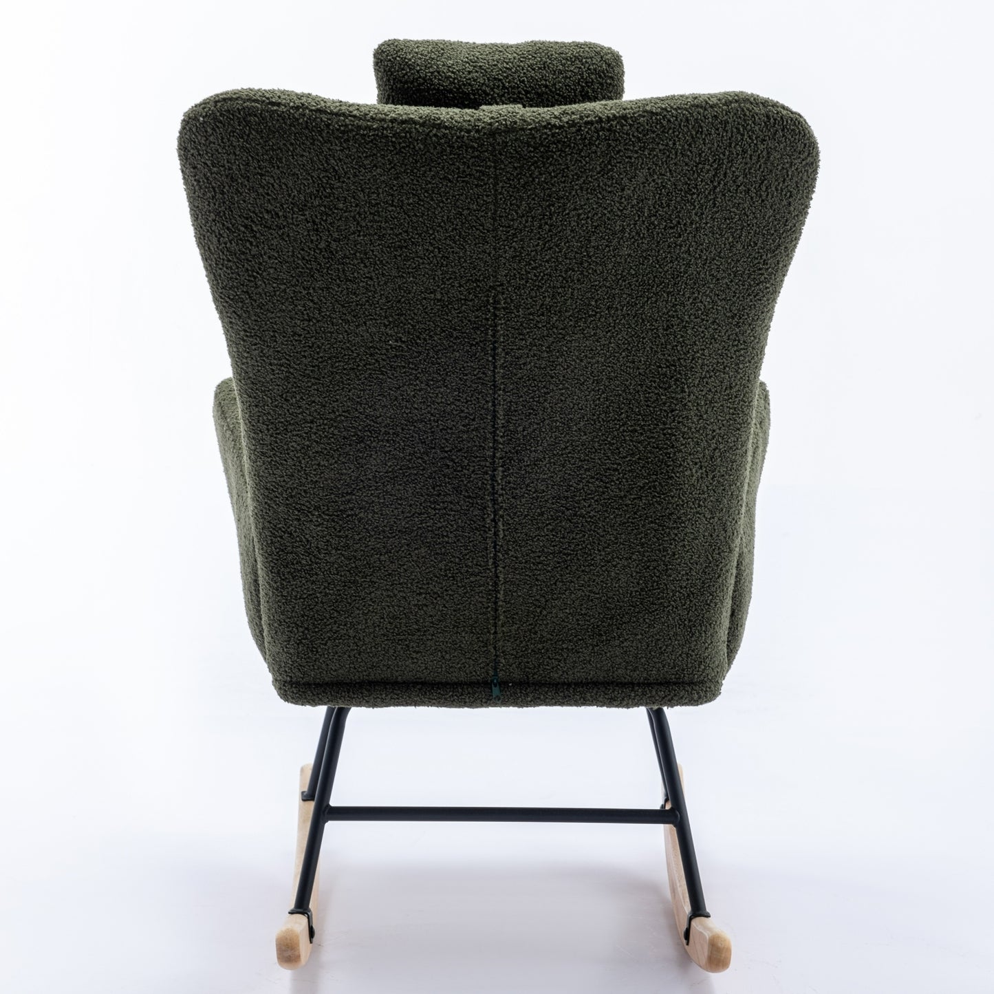 Green Plush Rocking Chair with Pocket