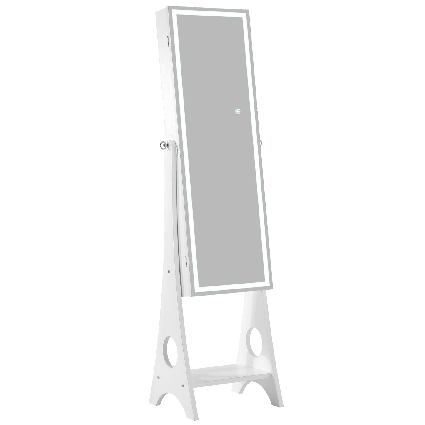 Standing Jewelry Storage Mirror Cabinet With LED Lights