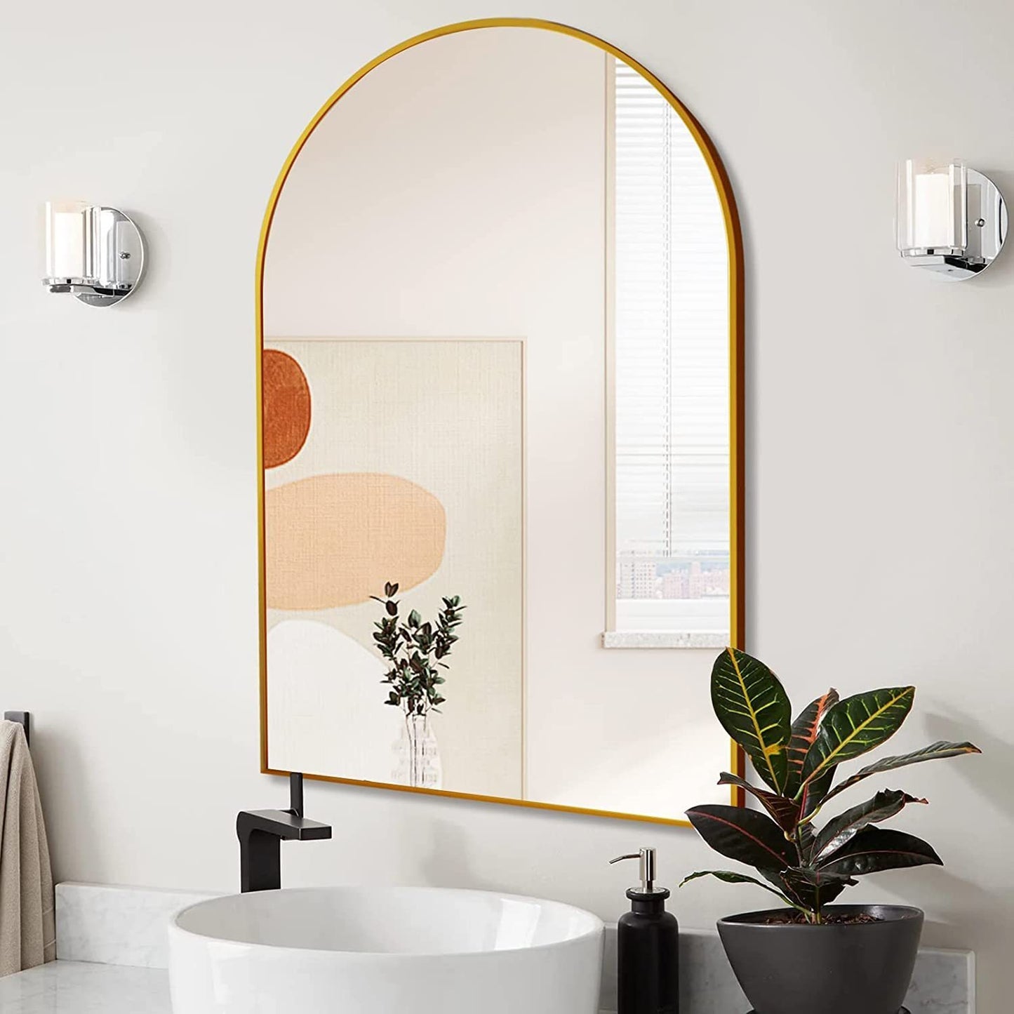 Gold Metal Arch Mirror