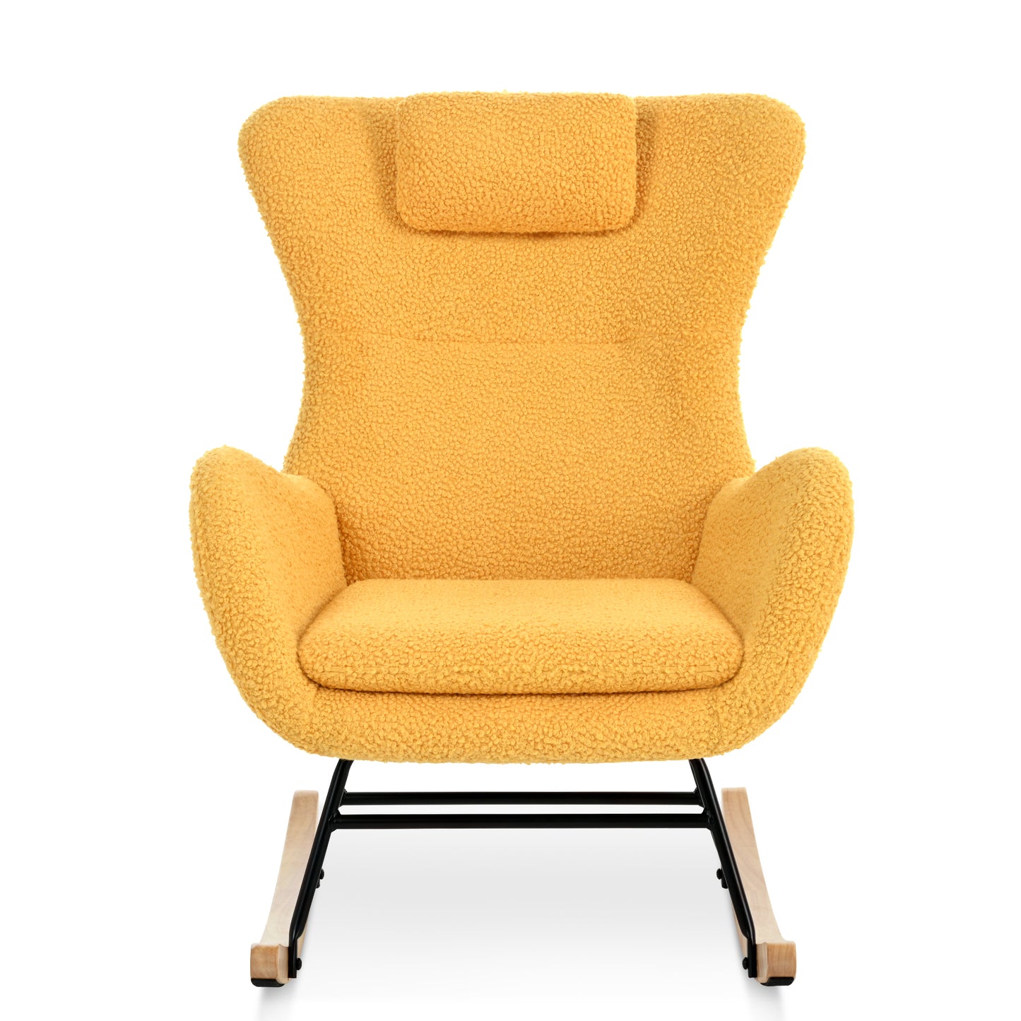 Yellow Fabric Rocking Chair