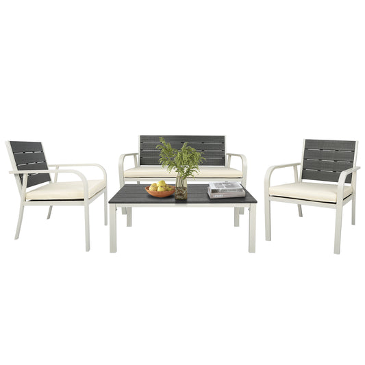 4 Piece Modern Industrial Outdoor Conversation Set