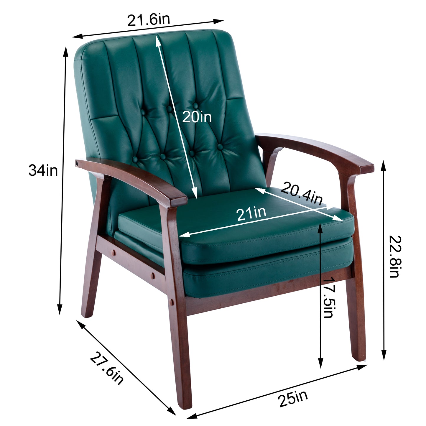 Green Mid Century Modern Armchair