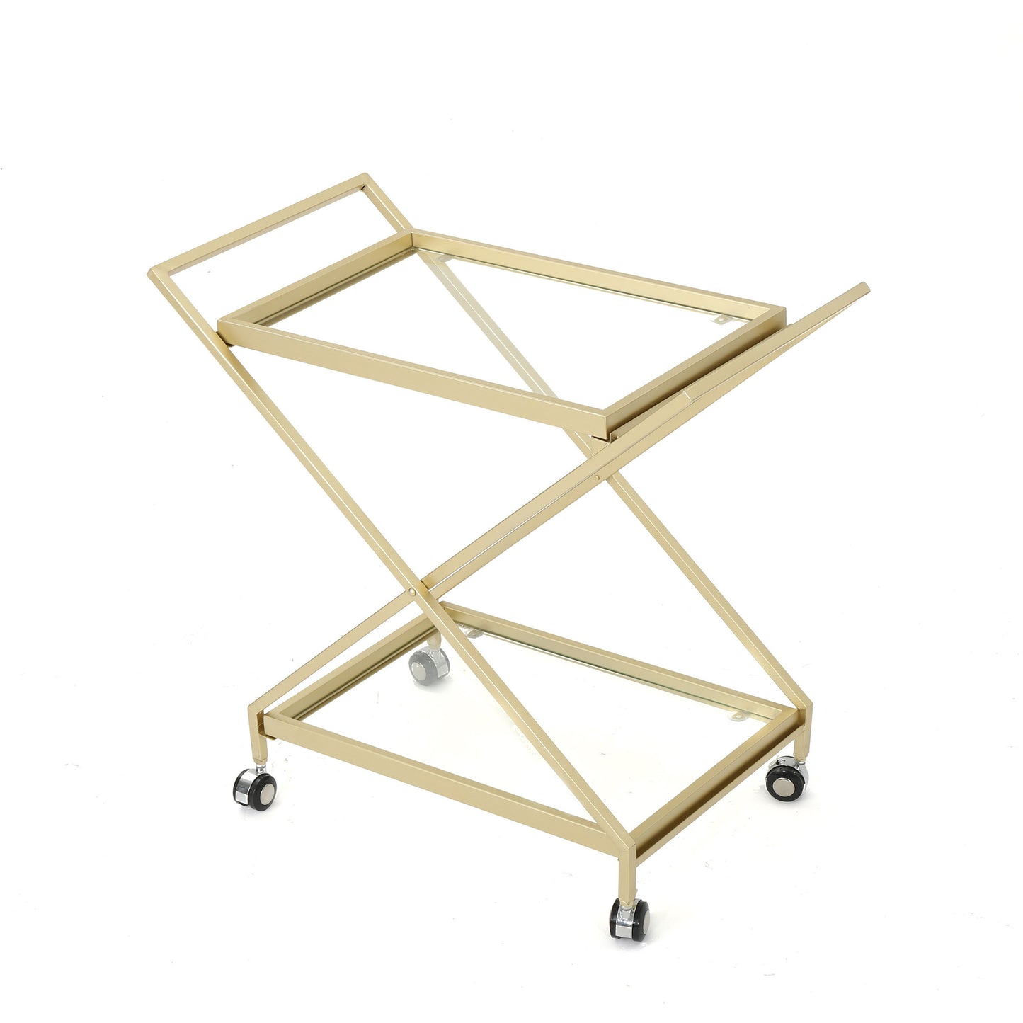 Tempered Glass Gold Bar Cart