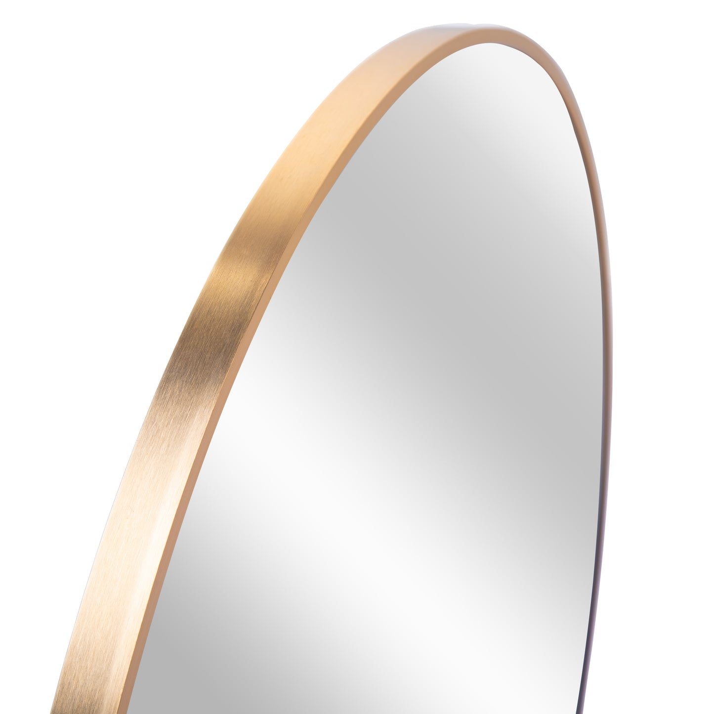 Round Mirror 32in Gold Metal Frame