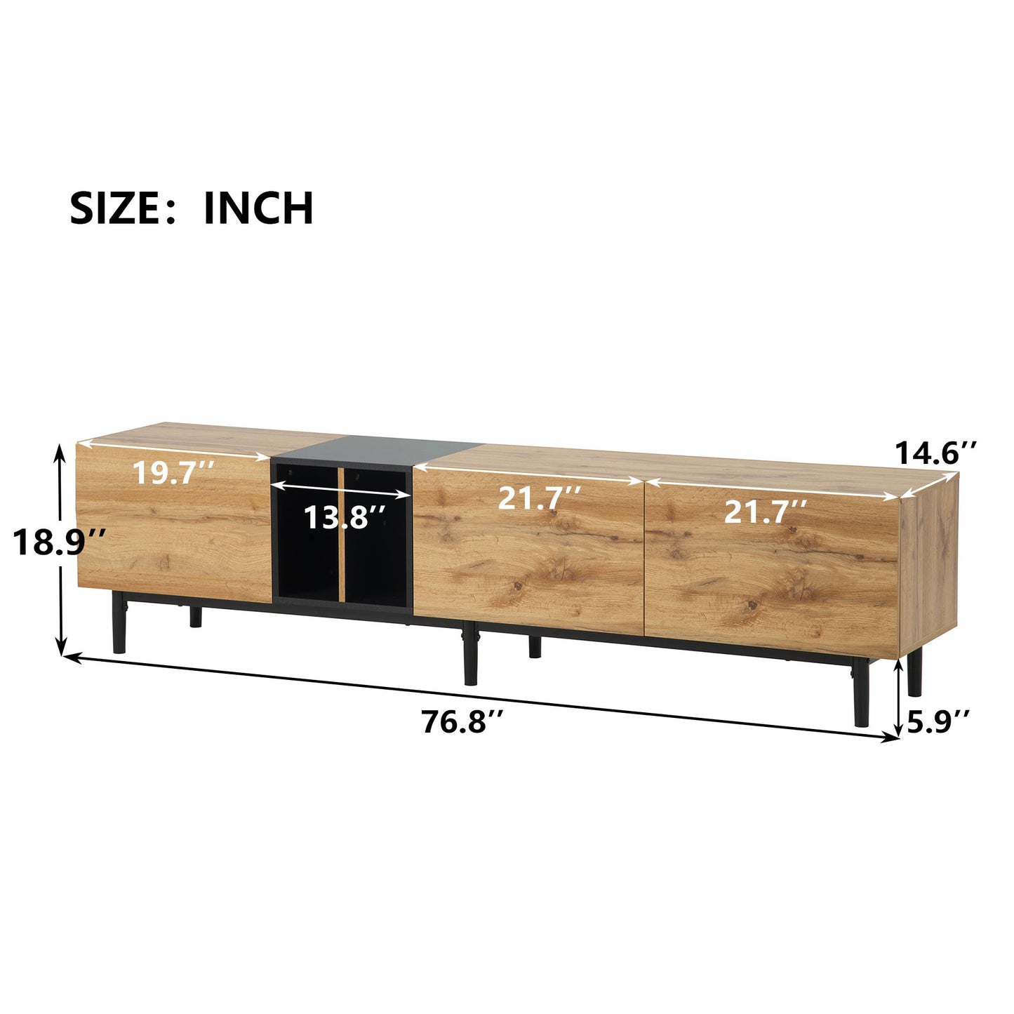 Modern Wood Finish TV Stand/Media Console Table