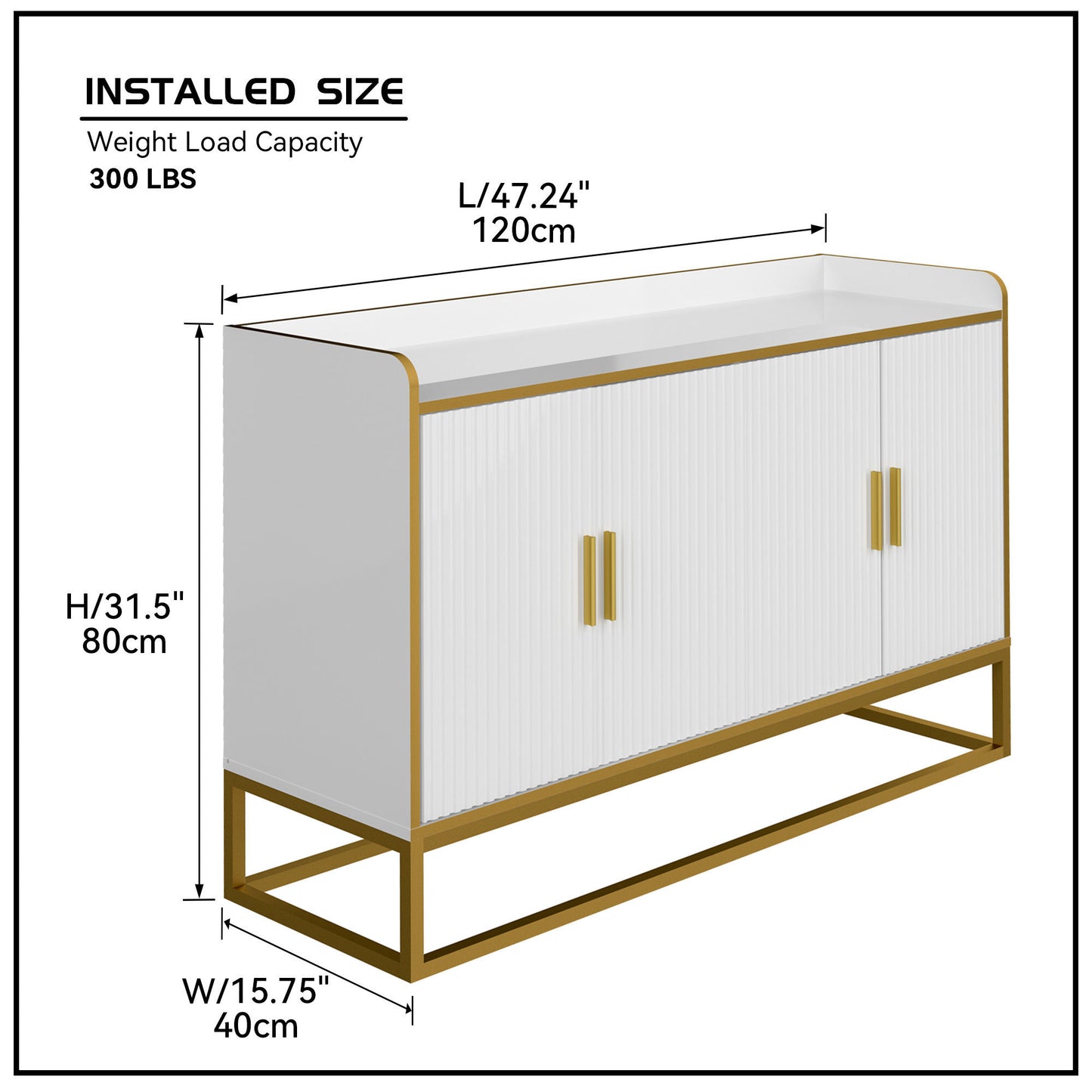 White Modern Kitchen Buffet Storage Cabinet