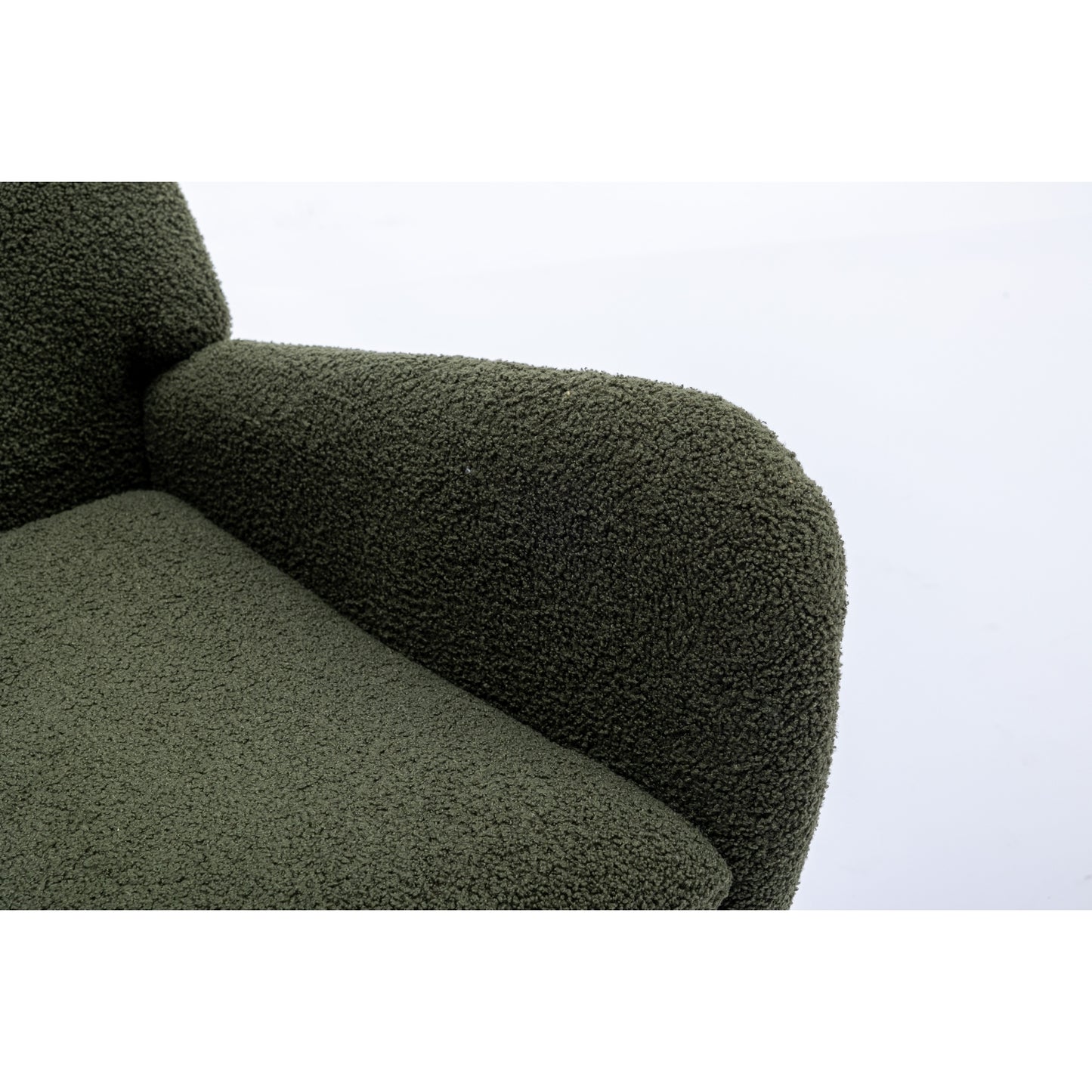 Green Plush Rocking Chair with Pocket