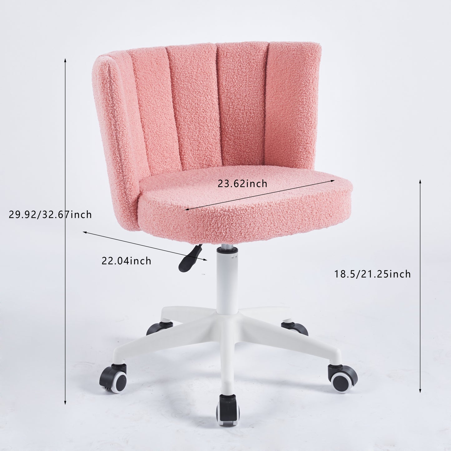 Pink Teddy Bear Plush Adjustable Desk Chair