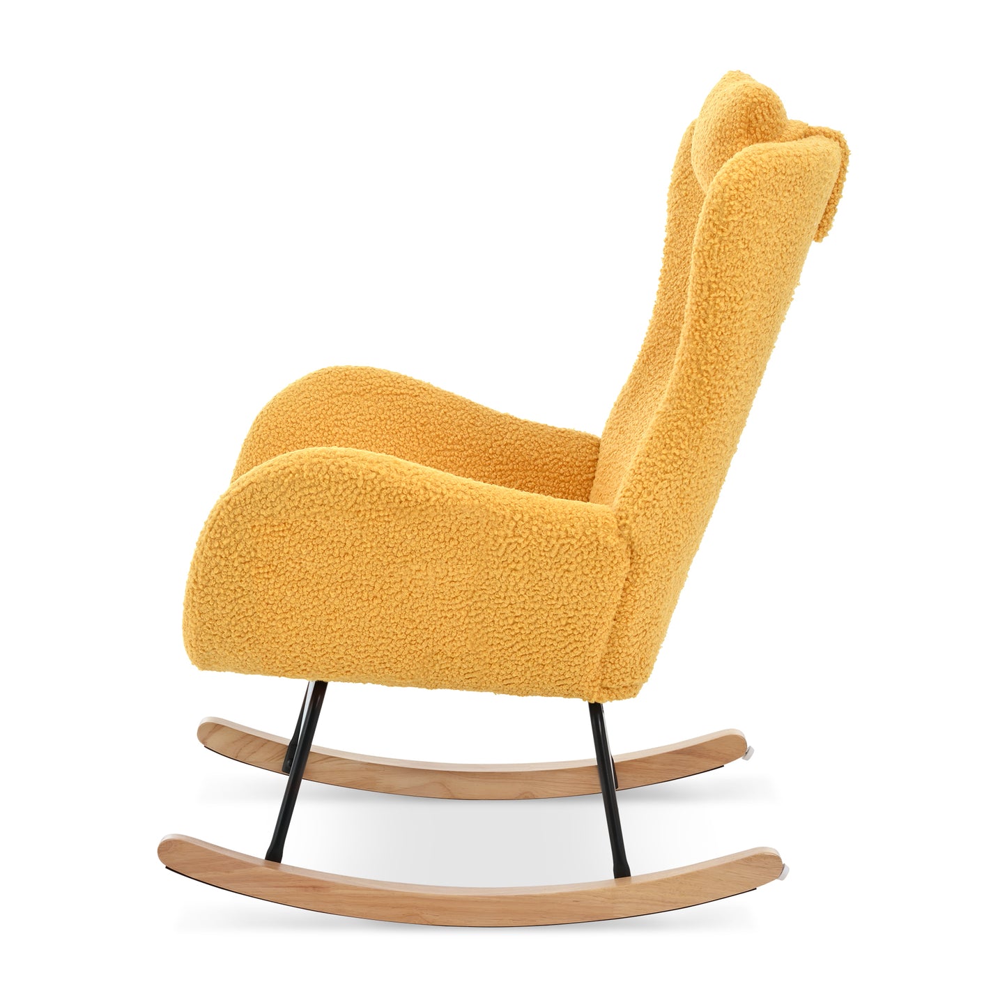 Yellow Fabric Rocking Chair