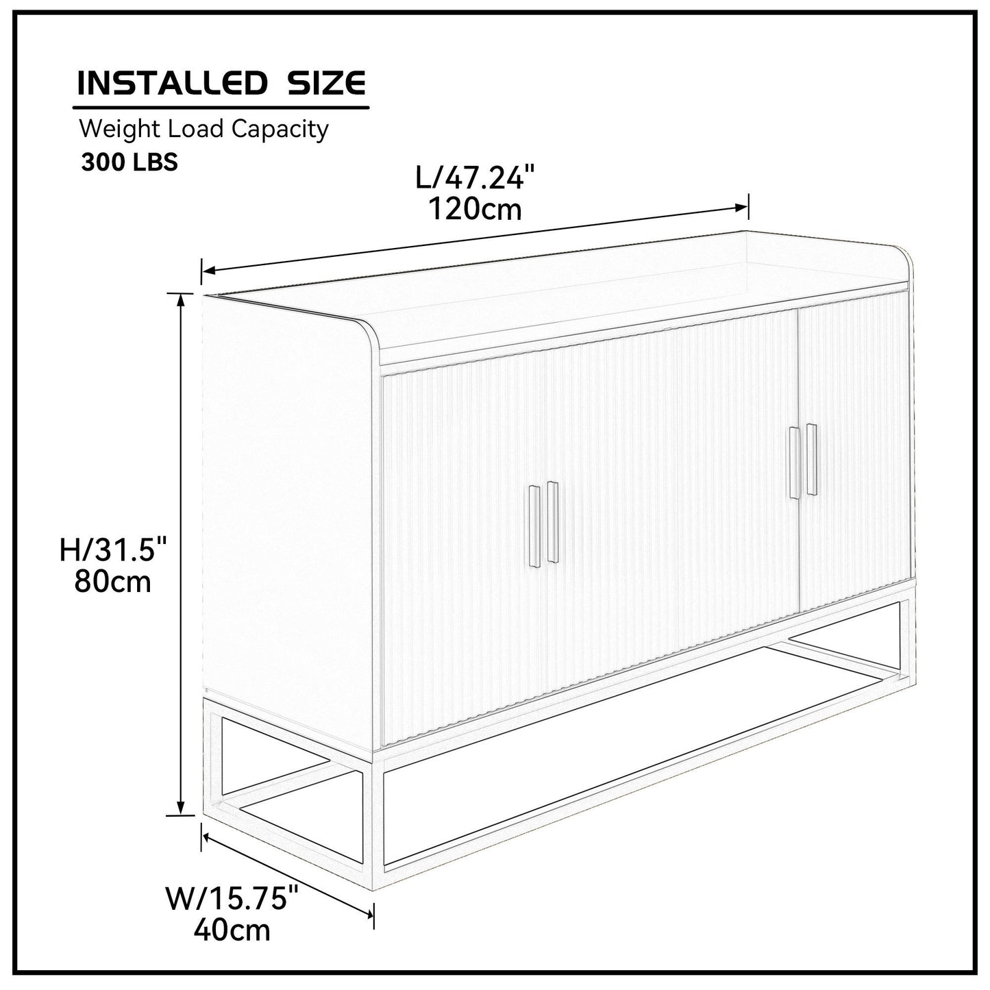 White Modern Kitchen Buffet Storage Cabinet