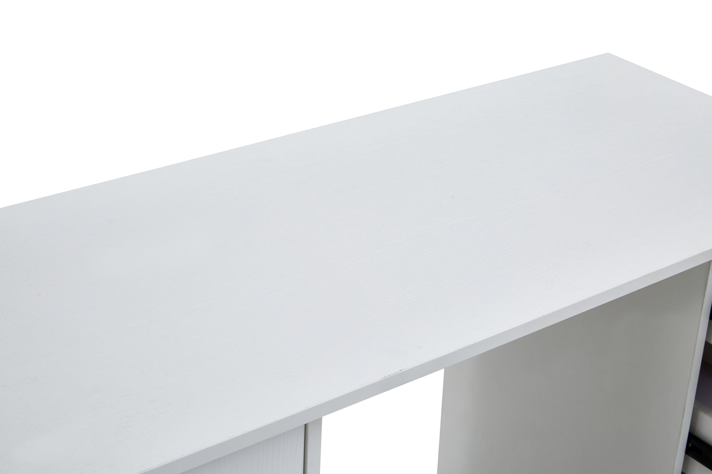 White Home Office Desk Table with Storage