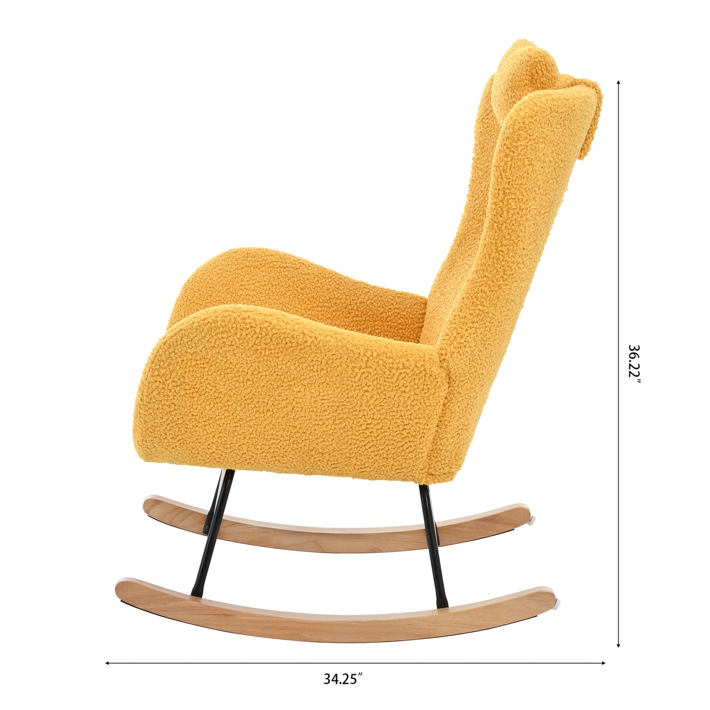 Yellow Fabric Rocking Chair